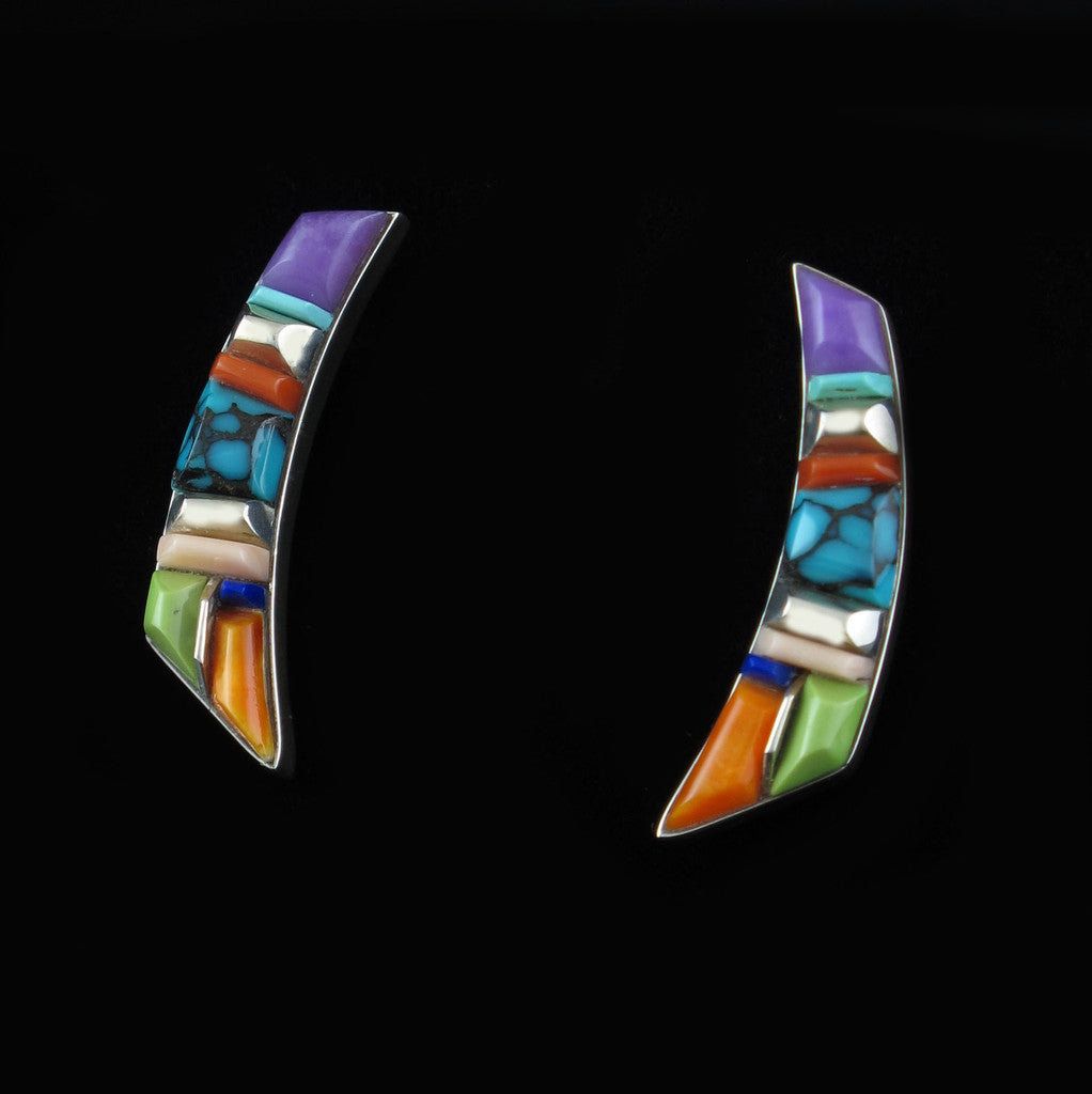 Multi Stone Corn Row Pendant Earring Set