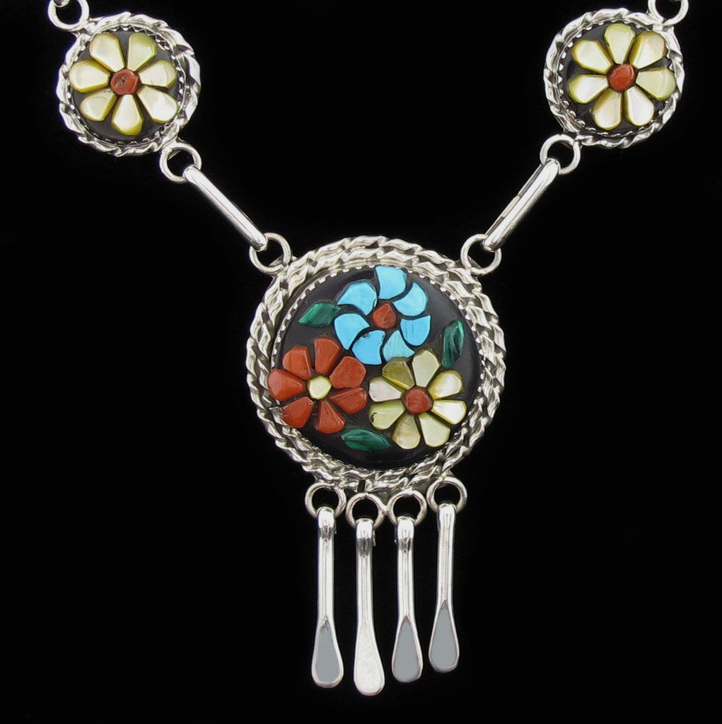 Zuni Floral Necklace Earring Set