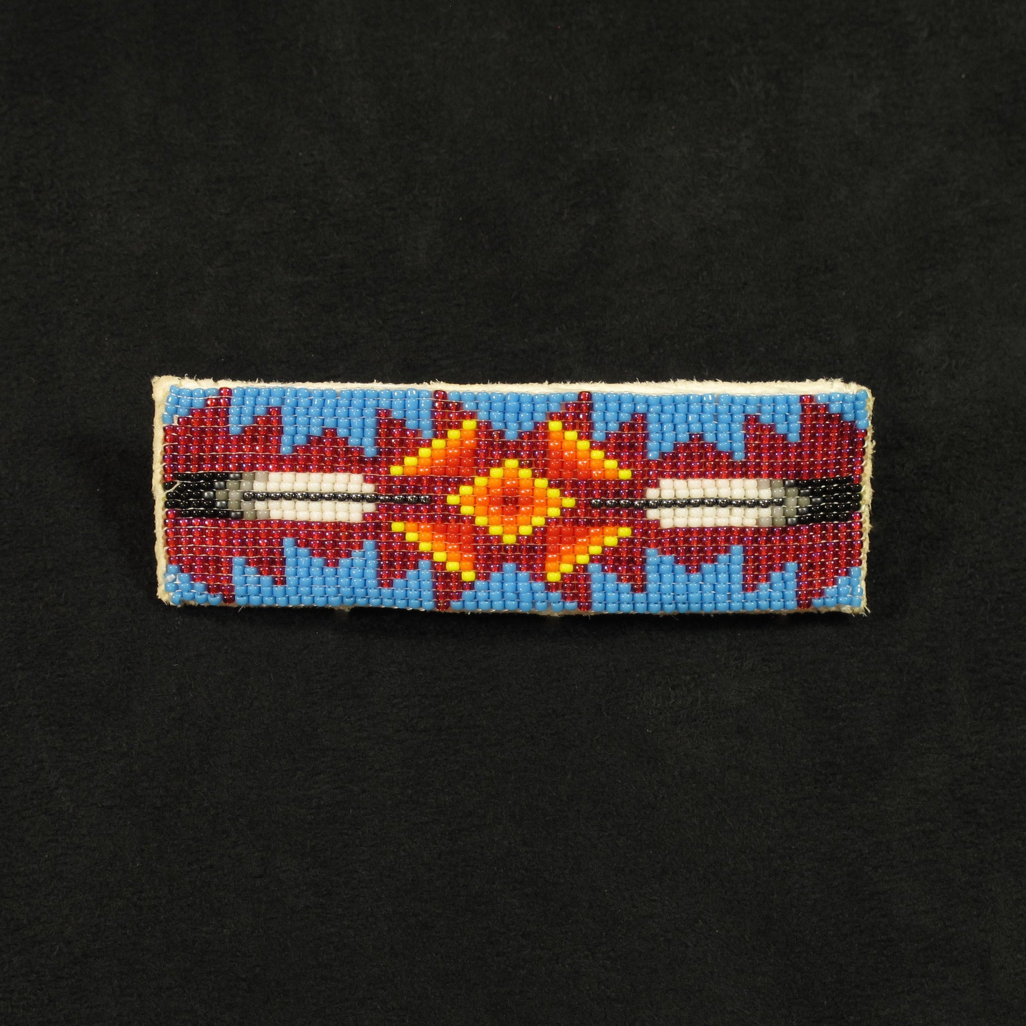 Blue Feathers Beaded Barrette