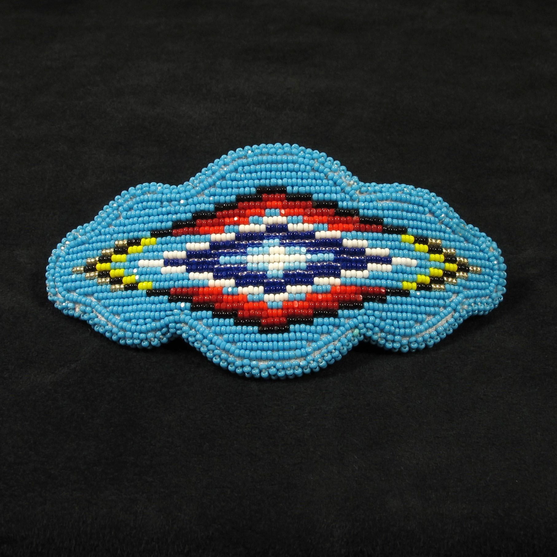 Turquoise Geo-Metric Beaded Barrette