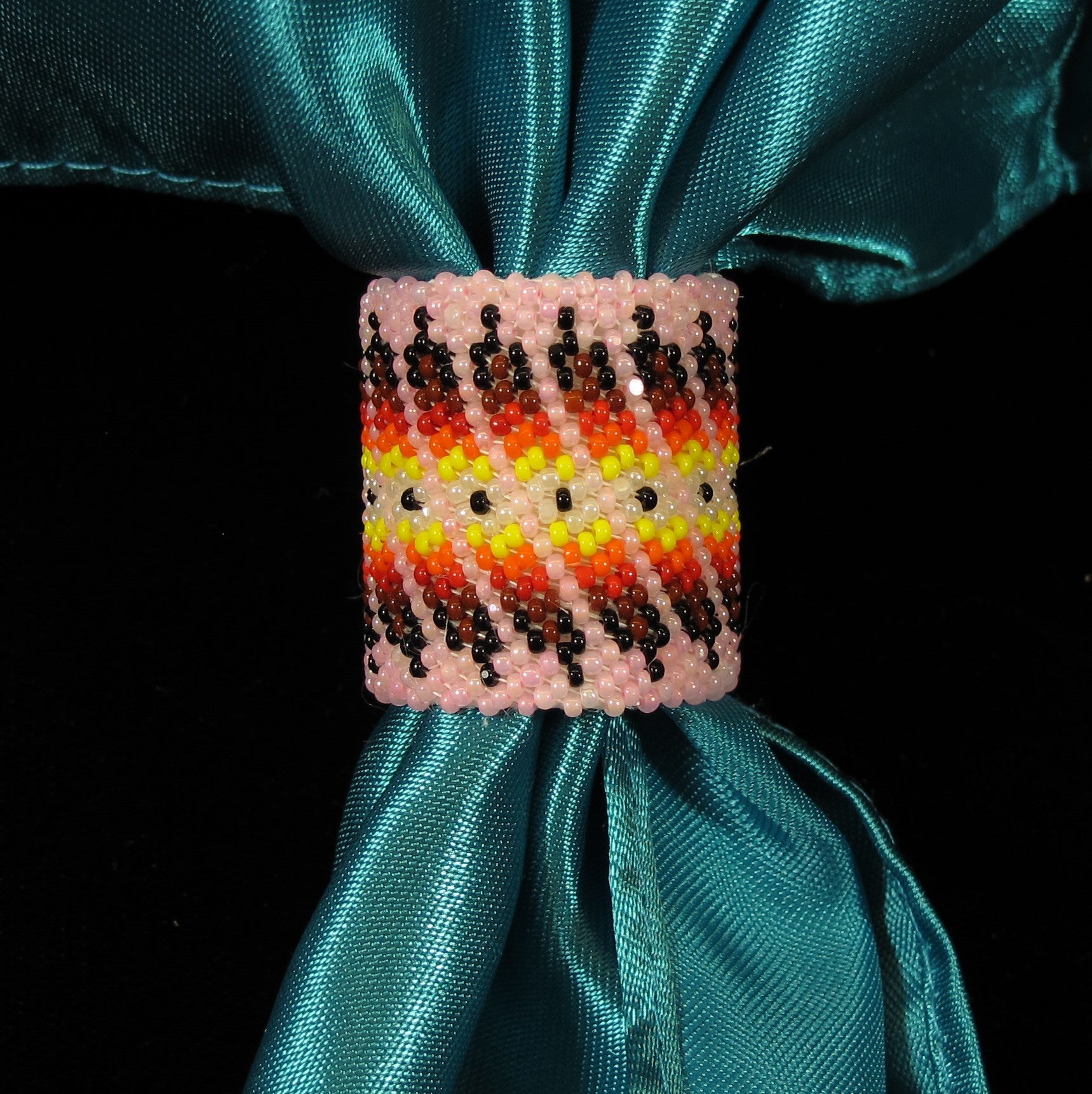 Pink Beaded Scarf Slide/Holder
