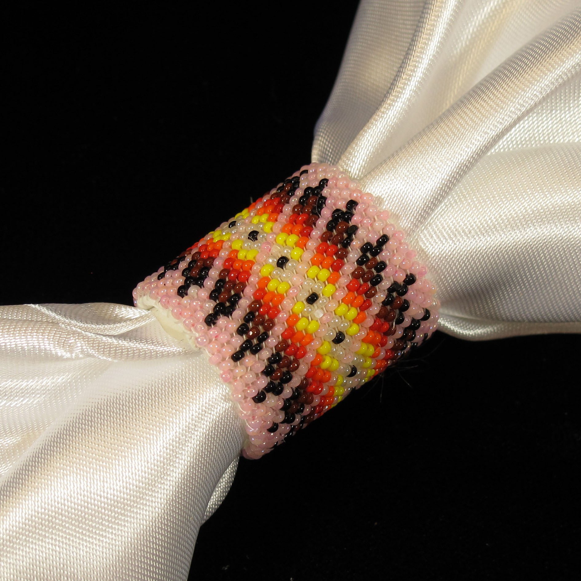 Pink Beaded Scarf Slide/Holder