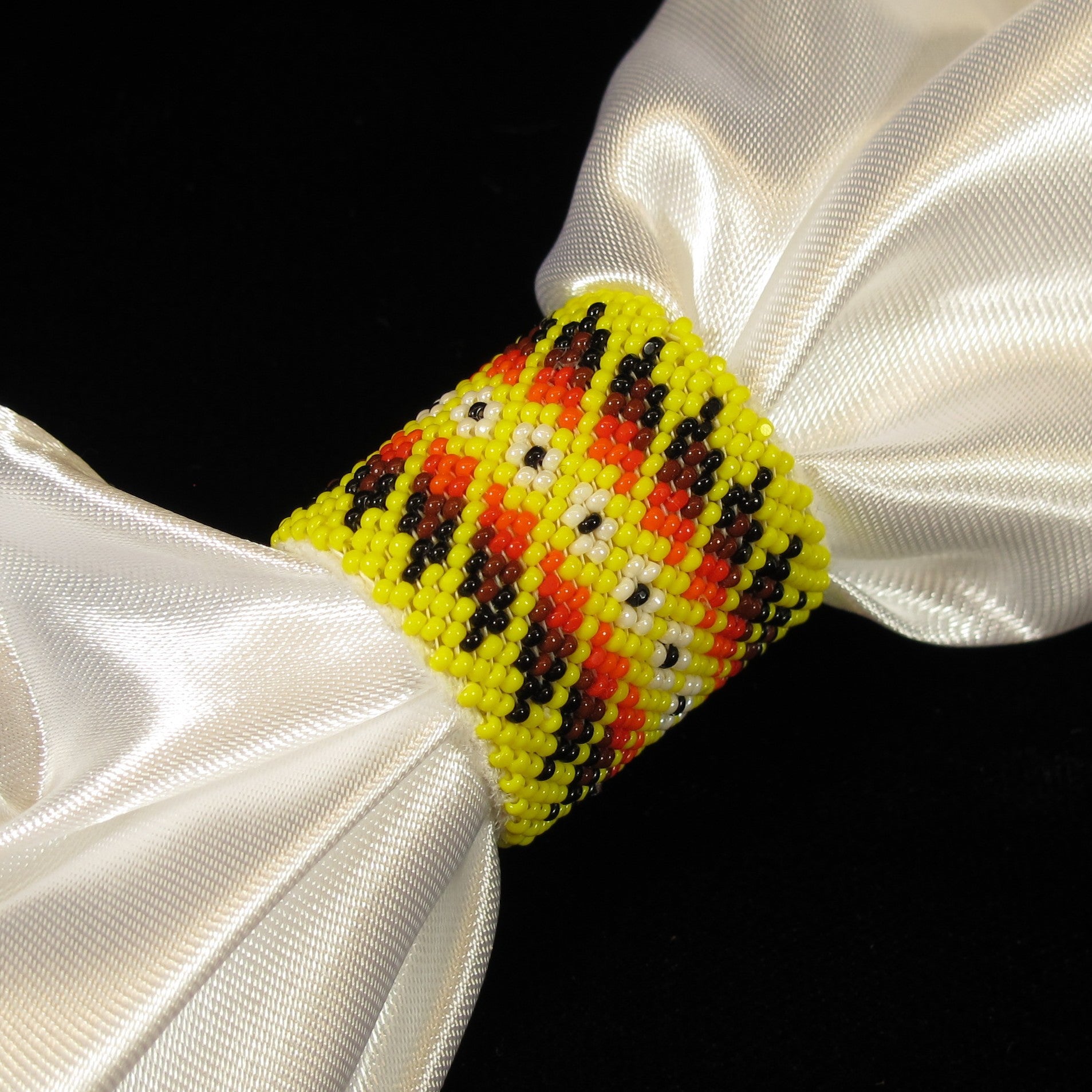 Yellow Beaded Scarf Slide/Holder