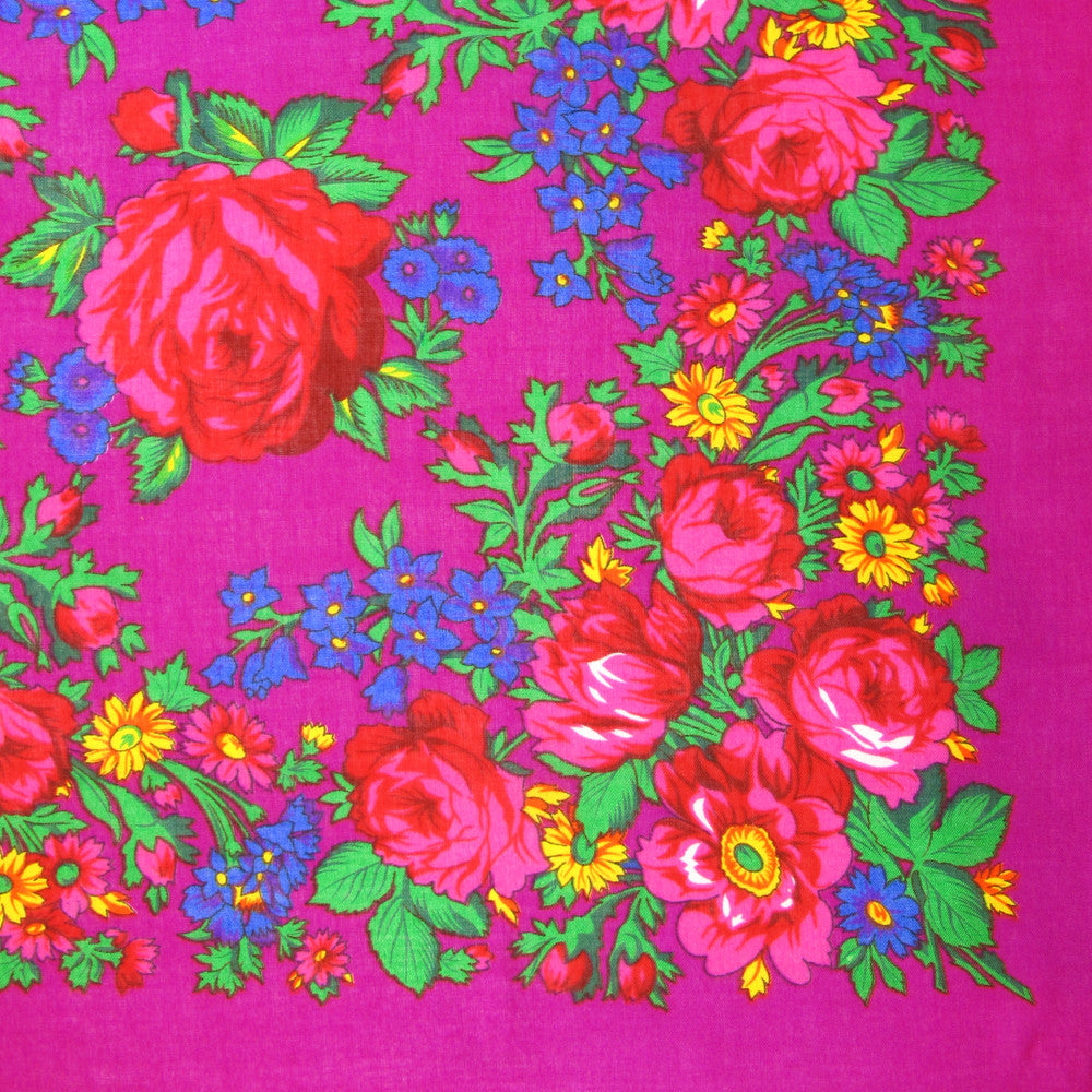 Rose Scarf Fuchsia 30"x30"