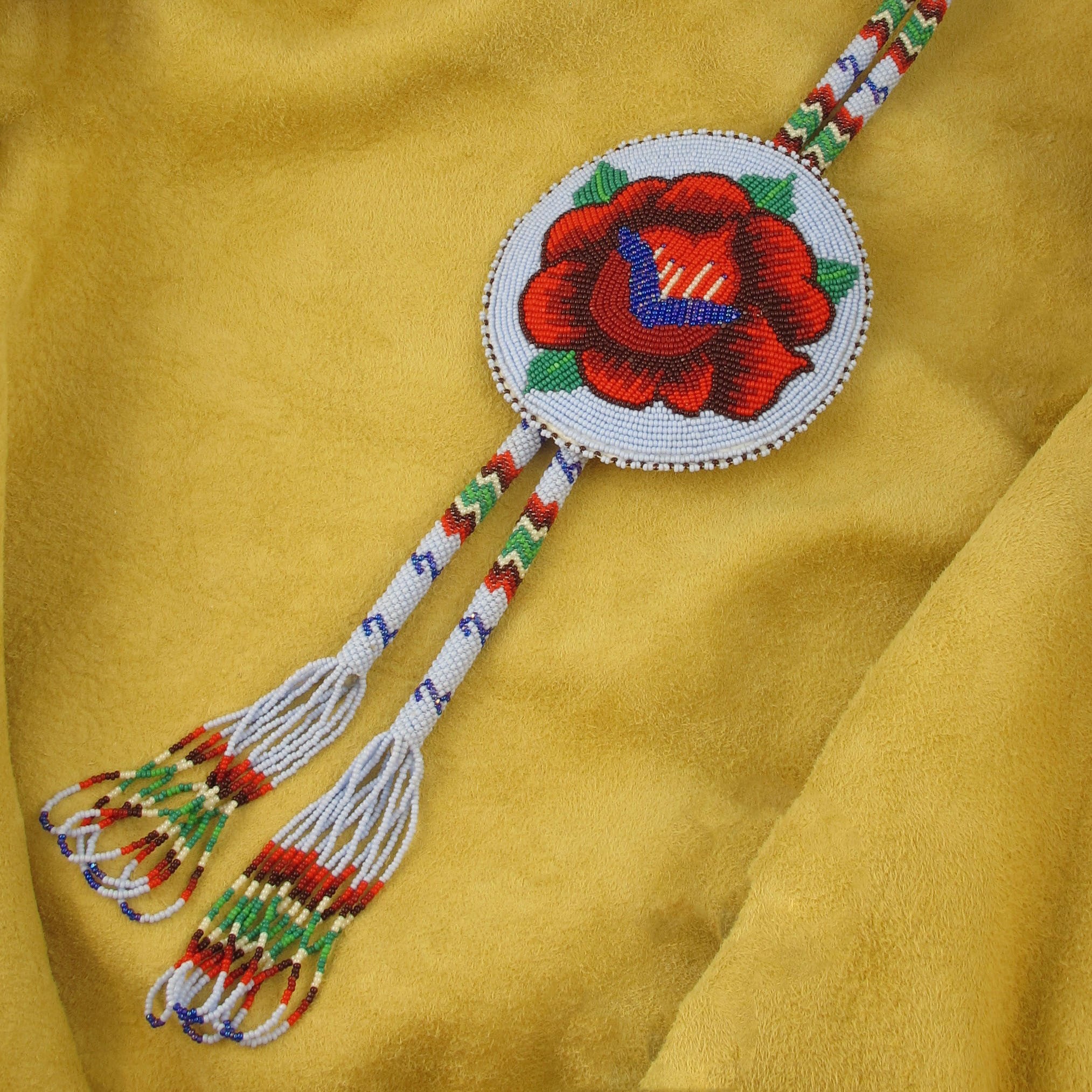 Rose Beaded Bolo Tie
