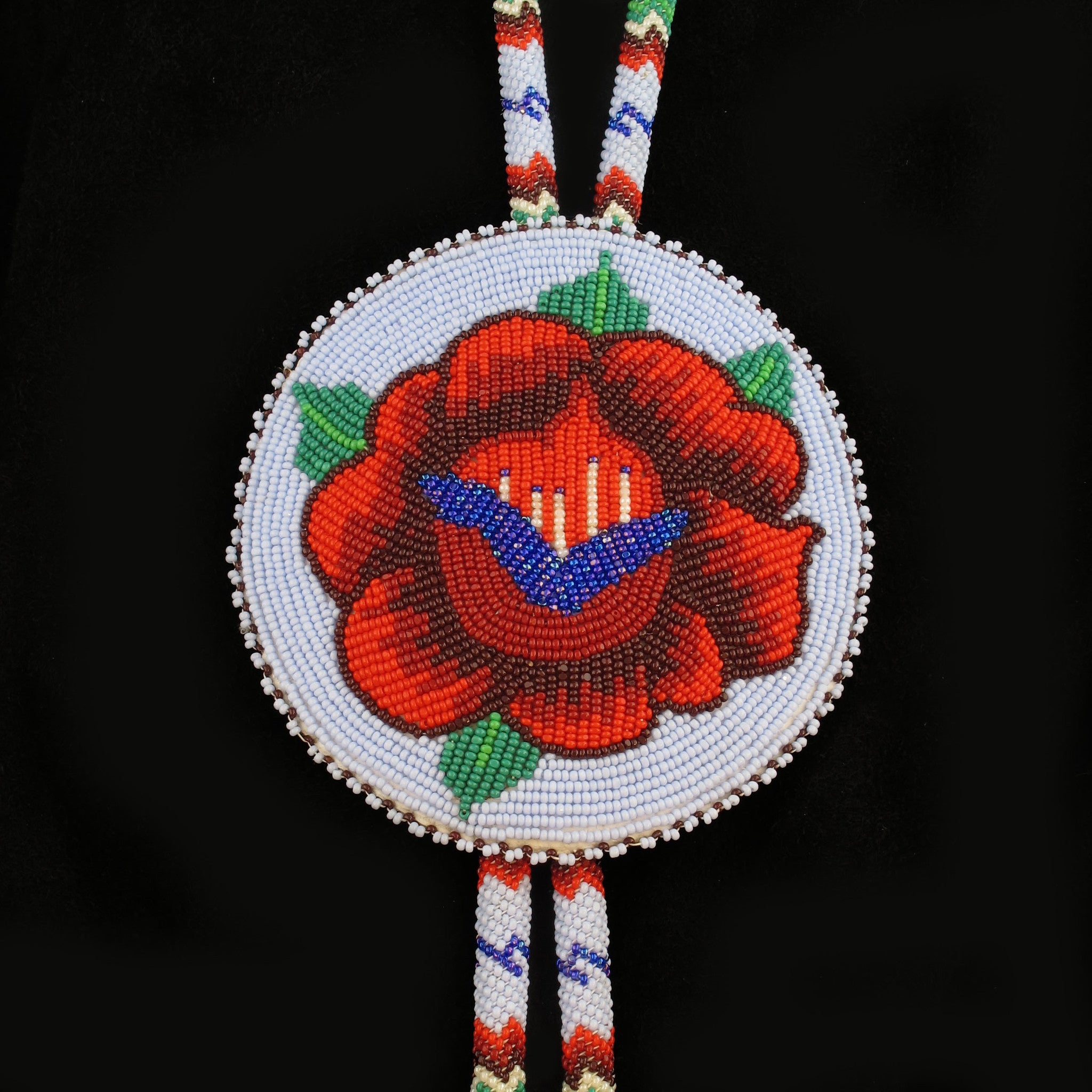 Rose Beaded Bolo Tie