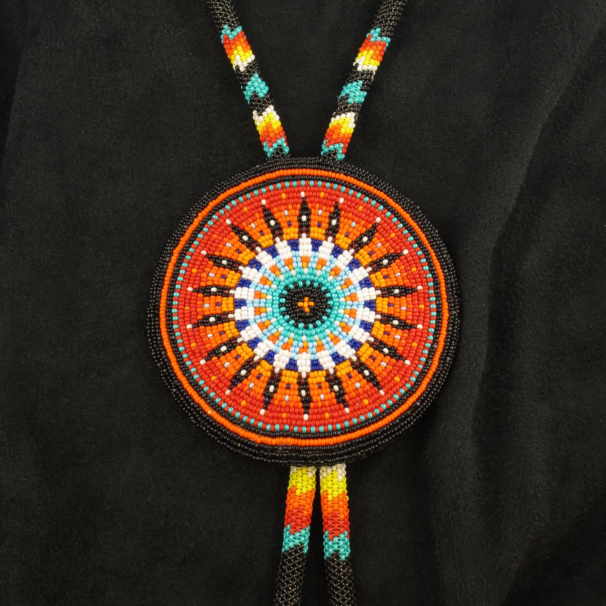 Black and Turquoise Bolo Tie