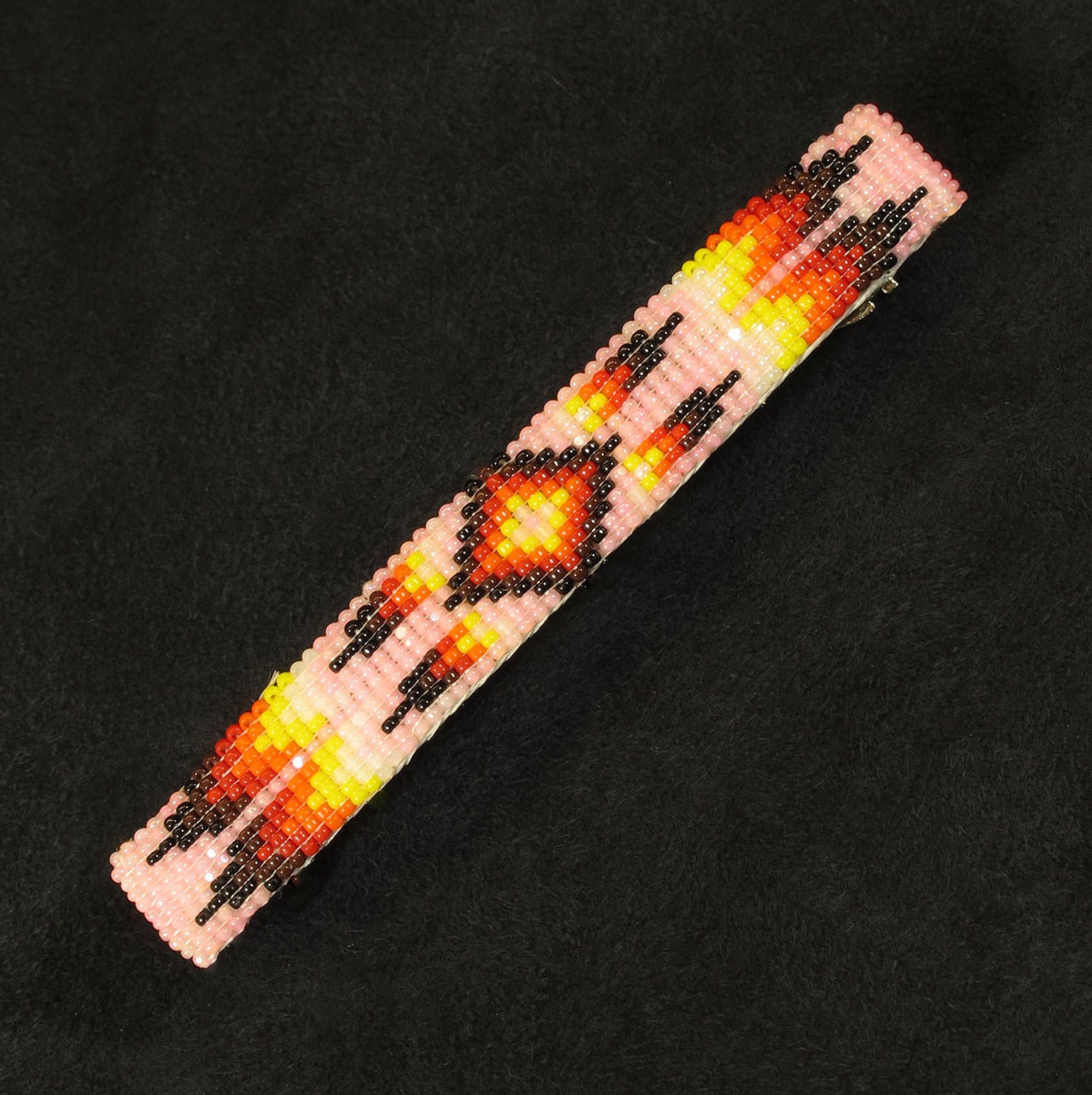Pink Multi-Color Beaded Barrette