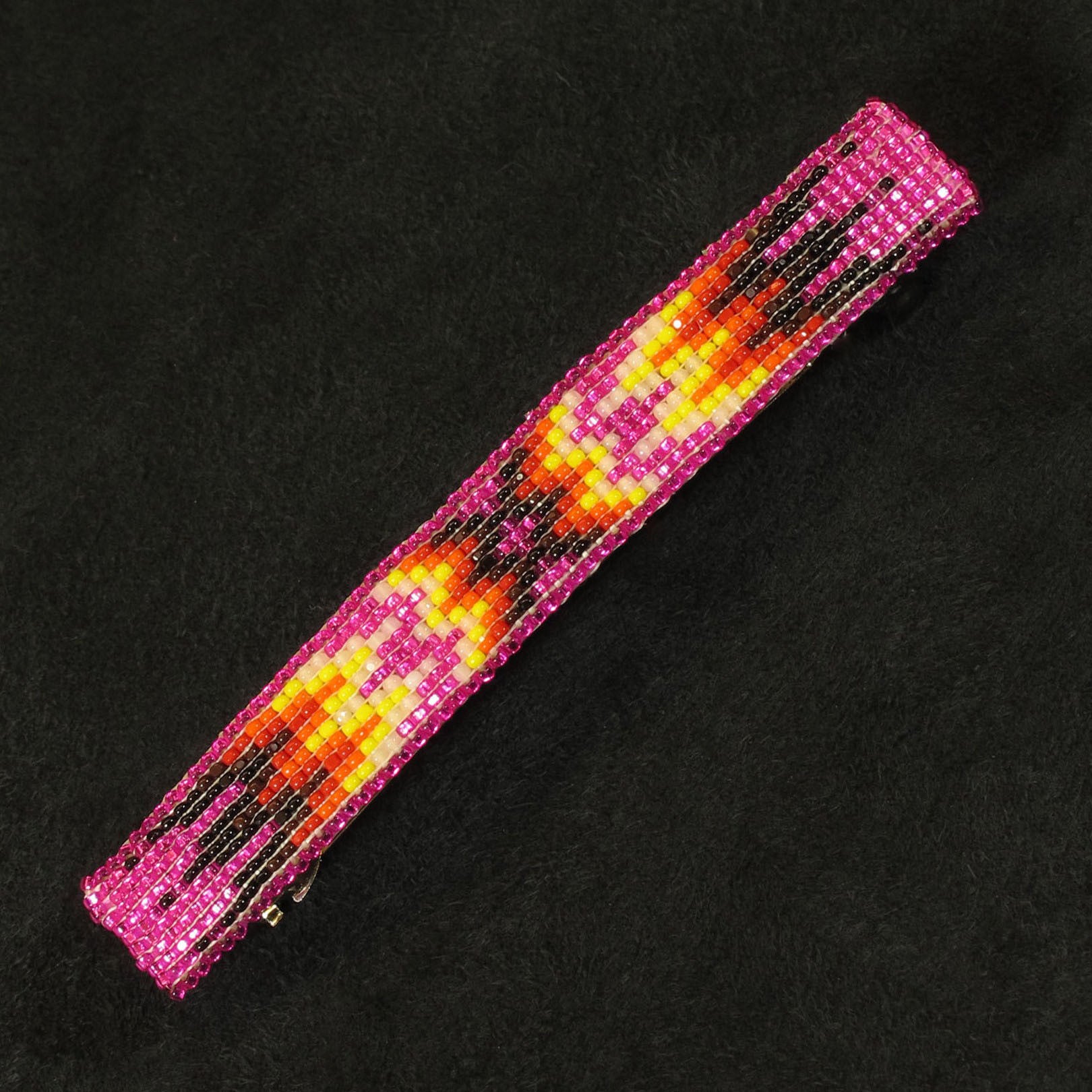Pink Multi-Color Beaded Barrette