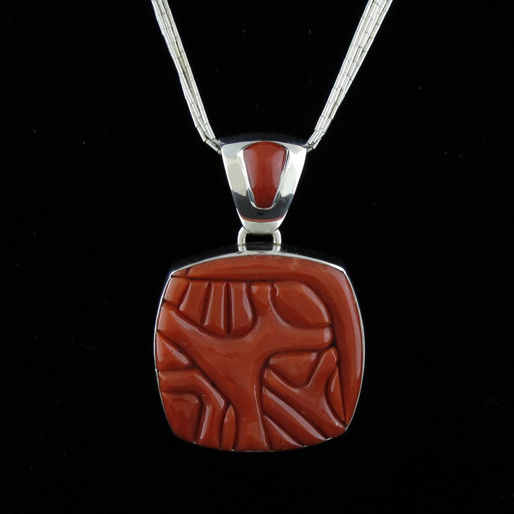 Square Coral Pendant