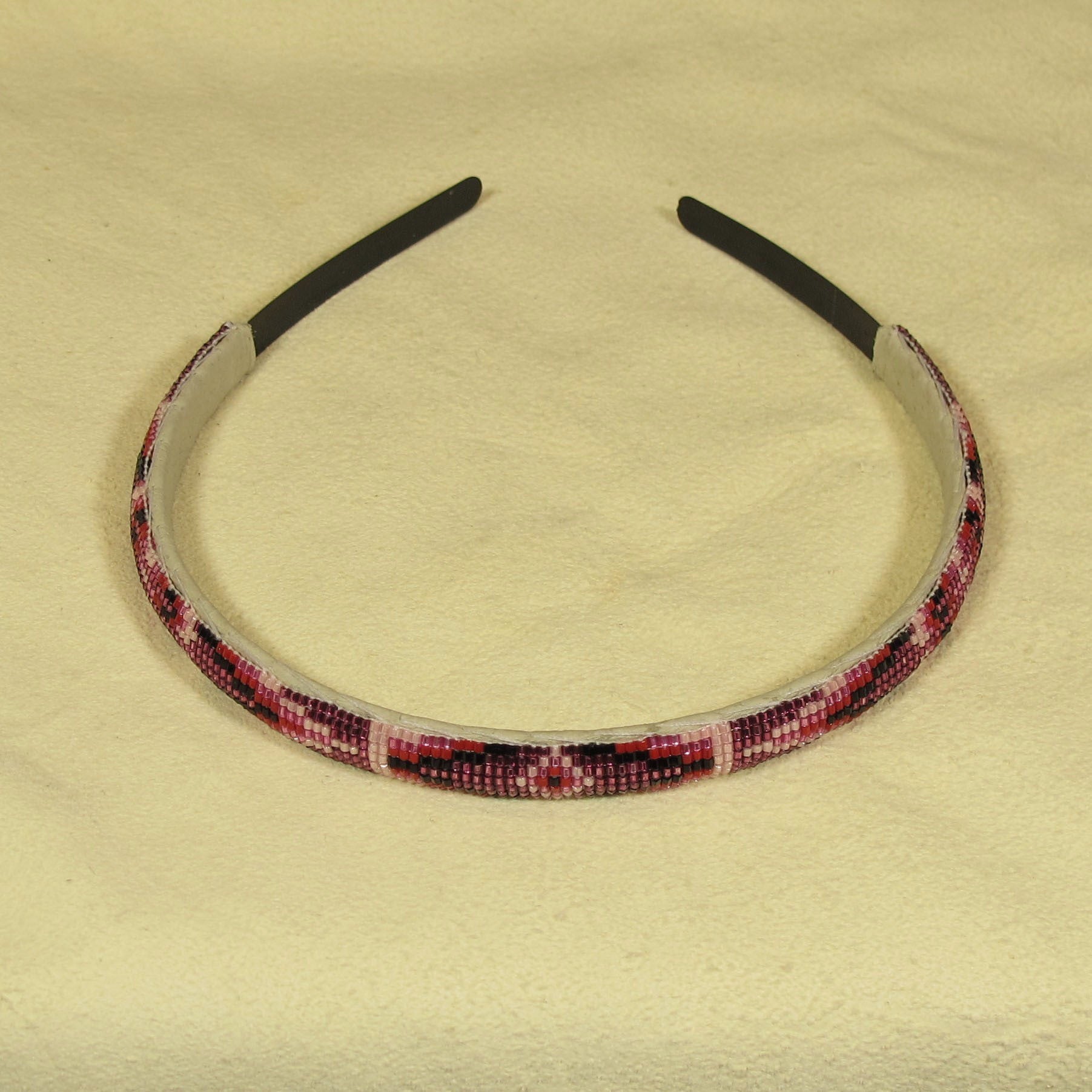 Pink Purple Beaded Head Band