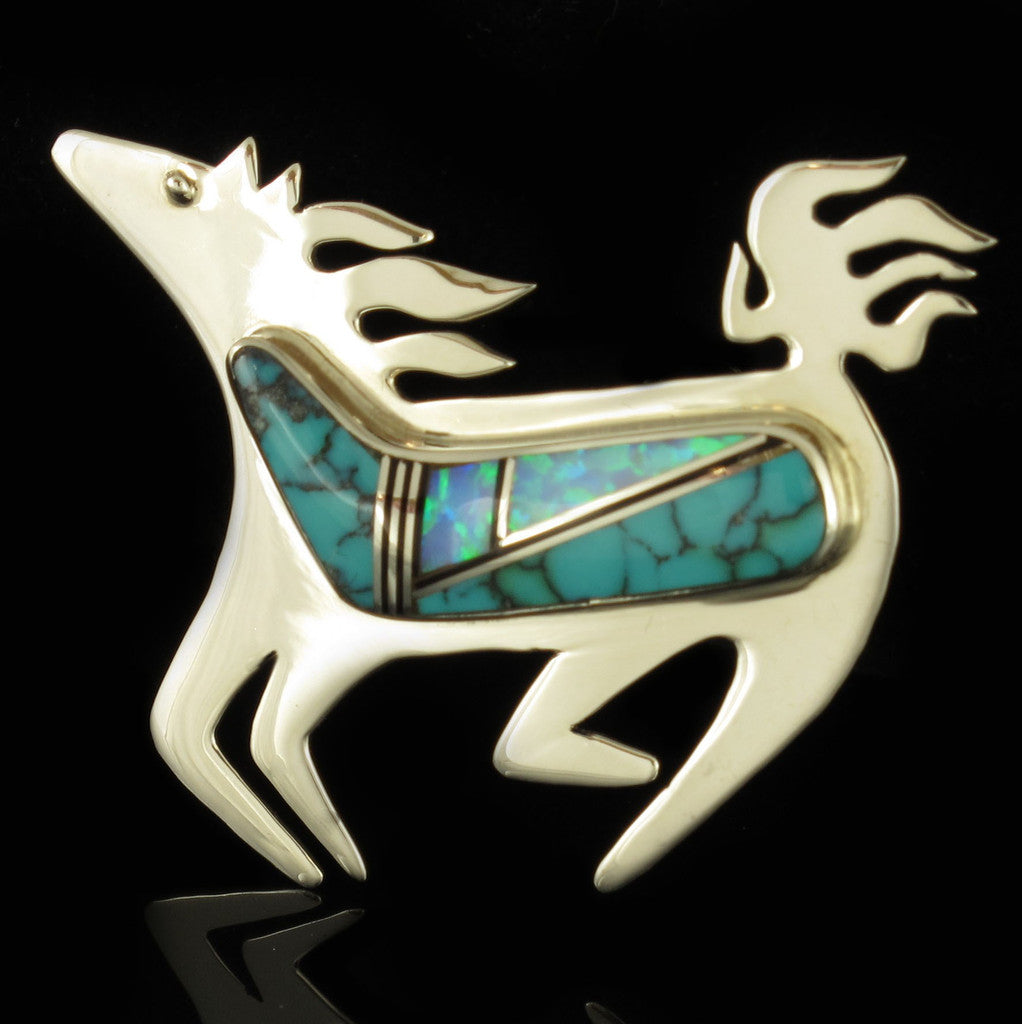 Native Turquoise Pony Pin