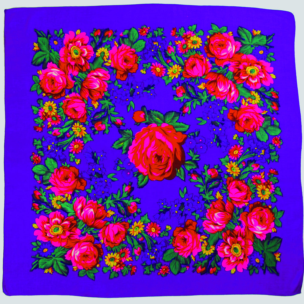 Rose Scarf - Purple (30"x30")