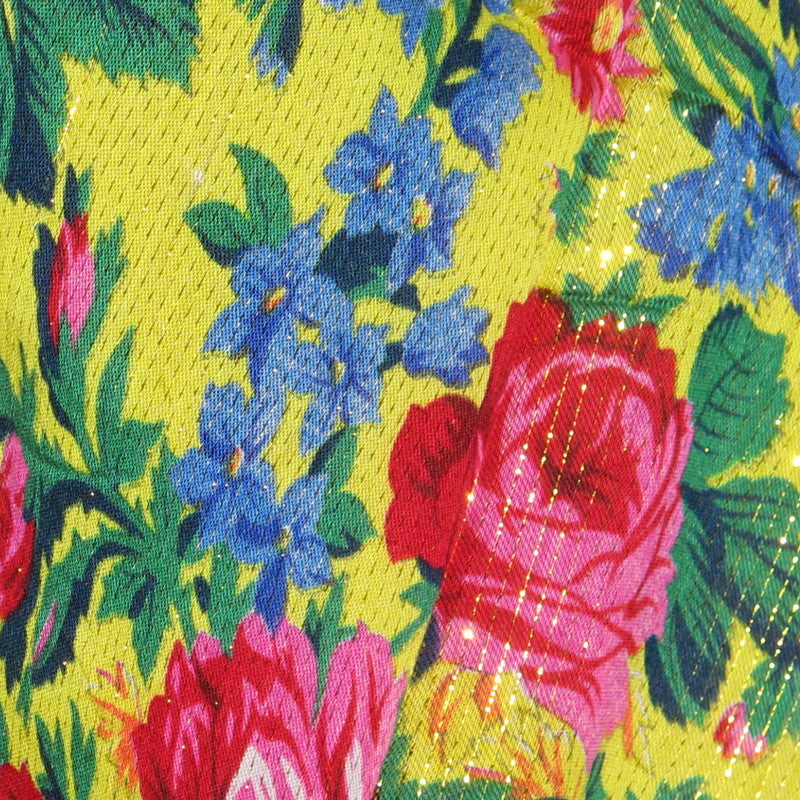 Rose Metallic Scarf Yellow 30"x30"