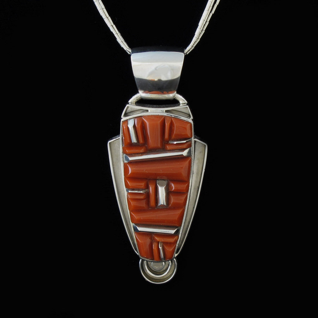 Coral Pendant Earring Set