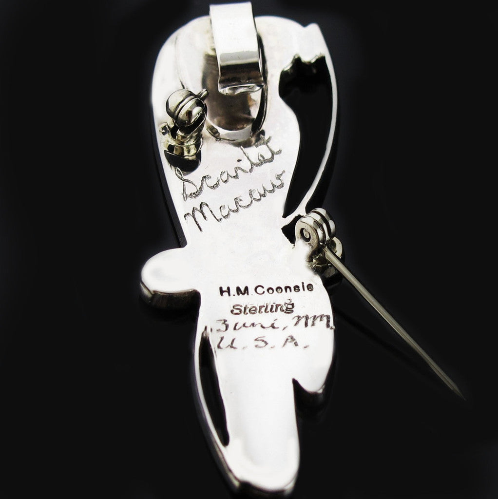 Zuni Scarlet Macaw Pin Pendant