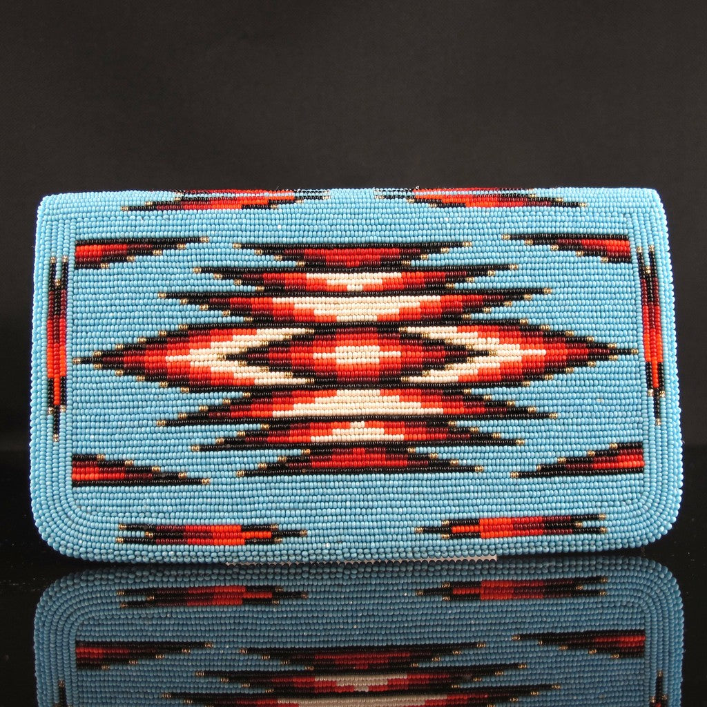 Turquoise Beaded Checkbook Cover