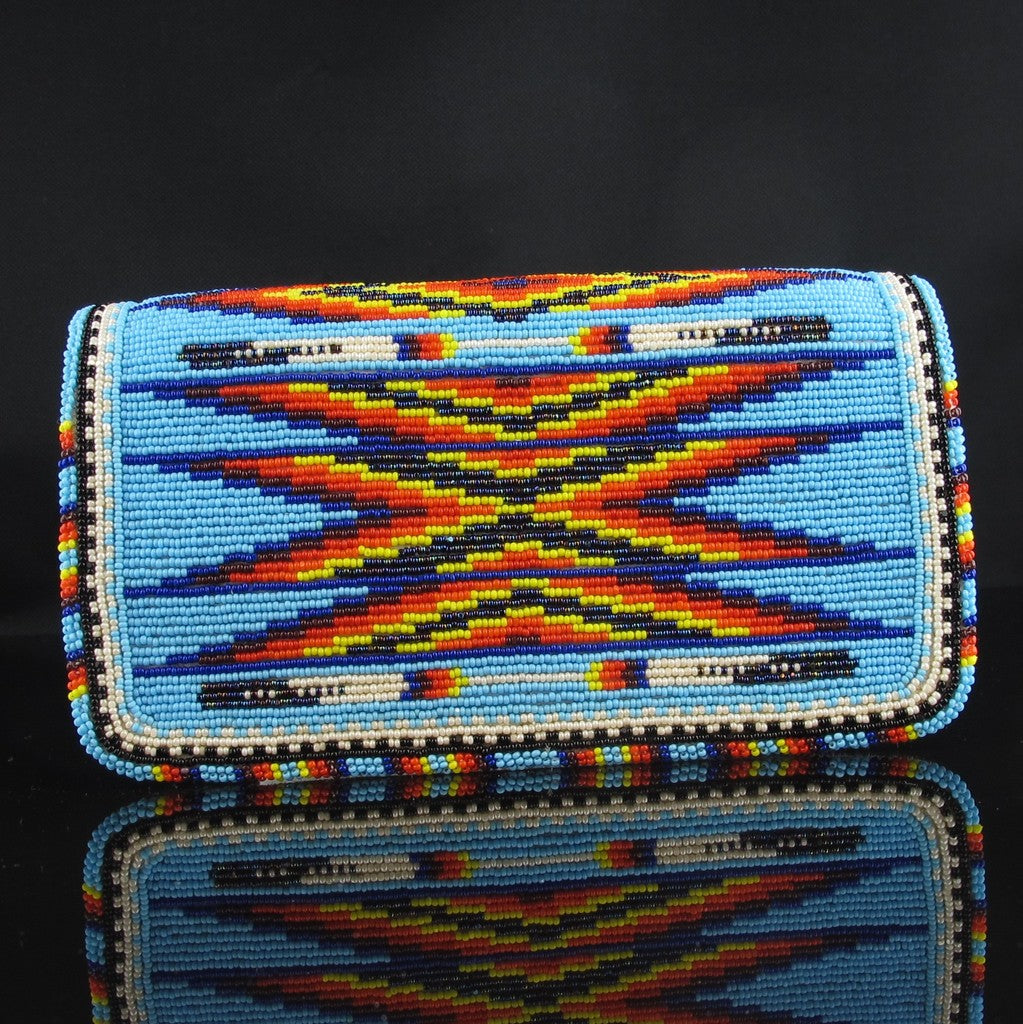 Beaded Feather Checkbook Cover