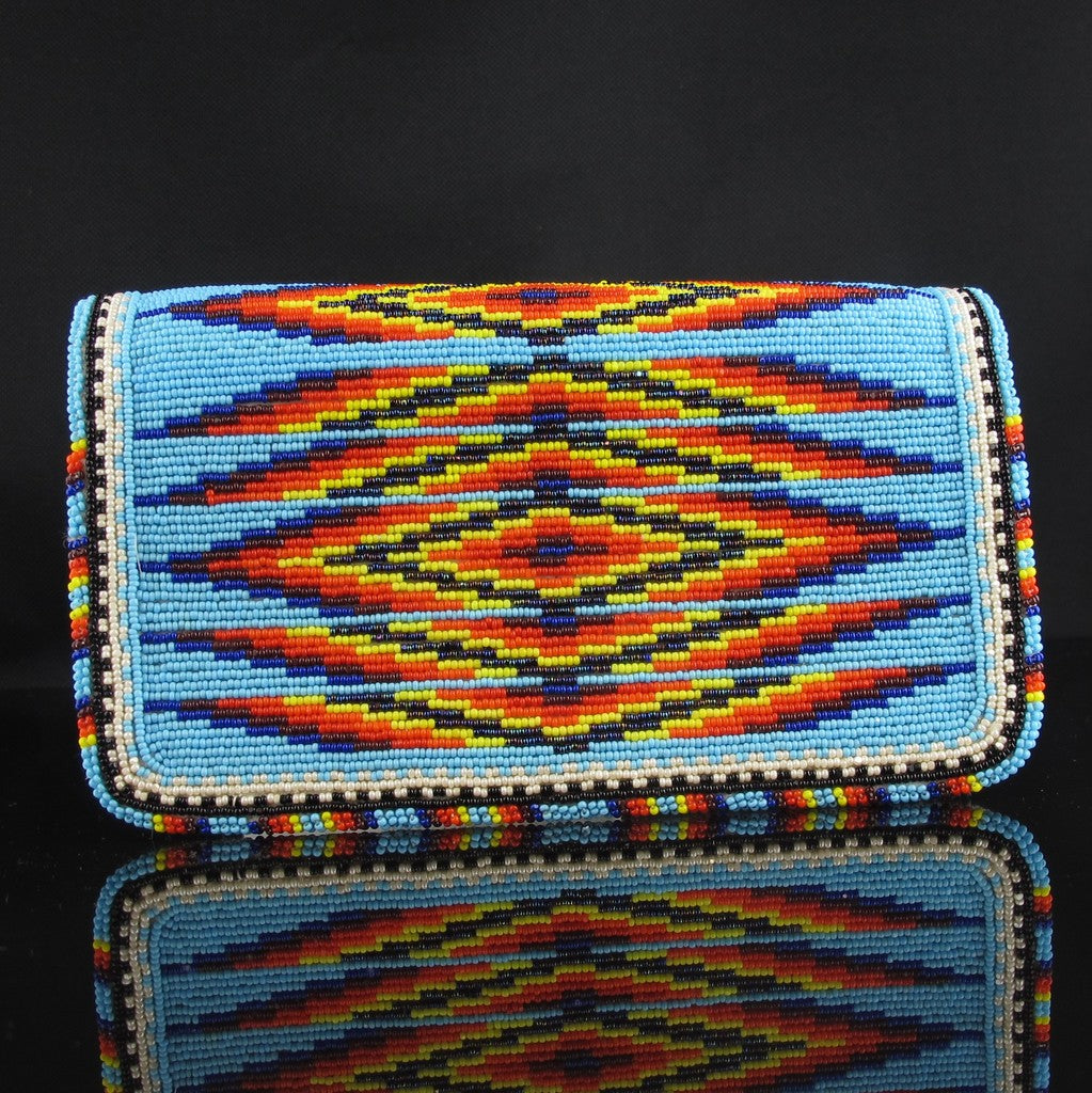 Beaded Feather Checkbook Cover