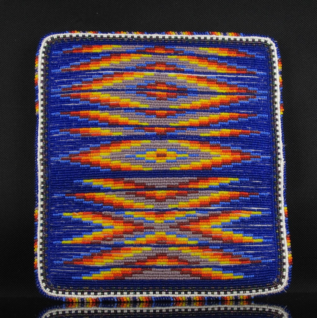 Beadwork: Blue Checkbook Cover