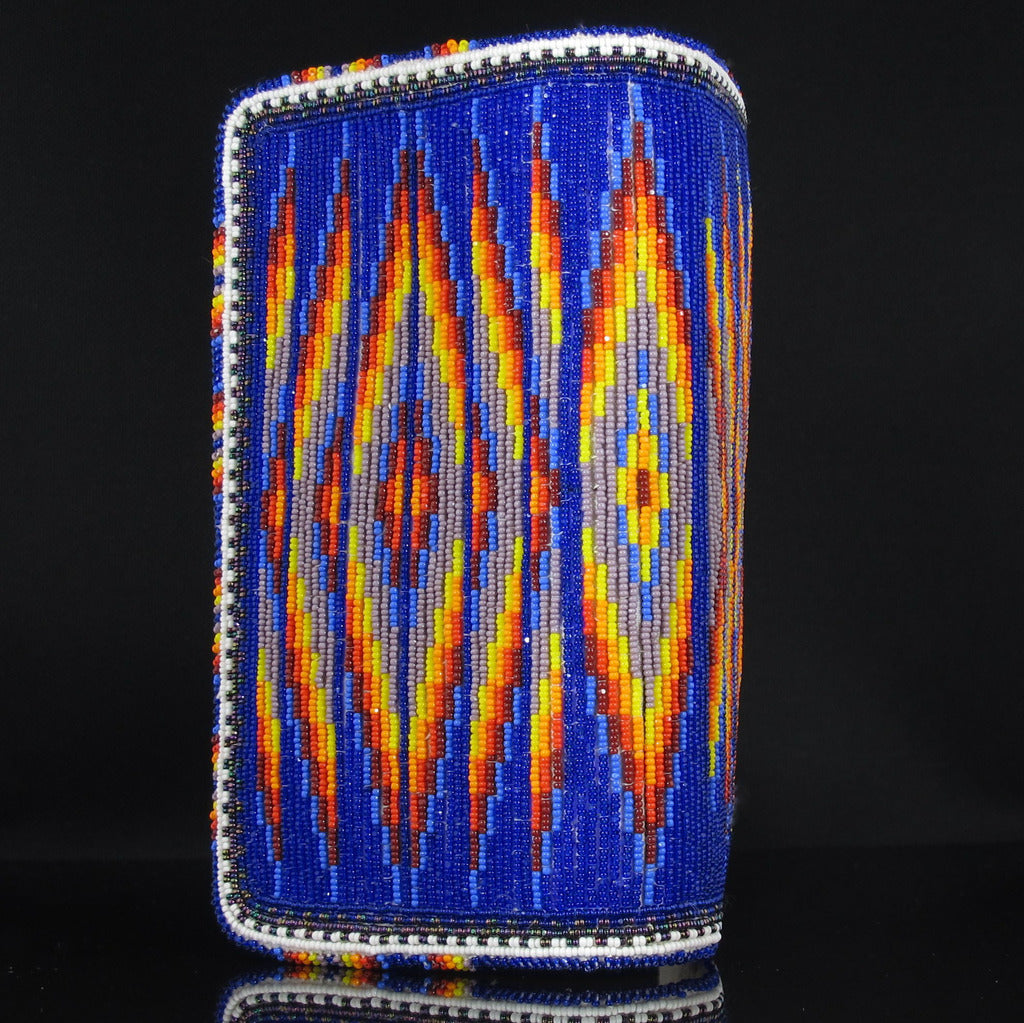 Beadwork: Blue Checkbook Cover