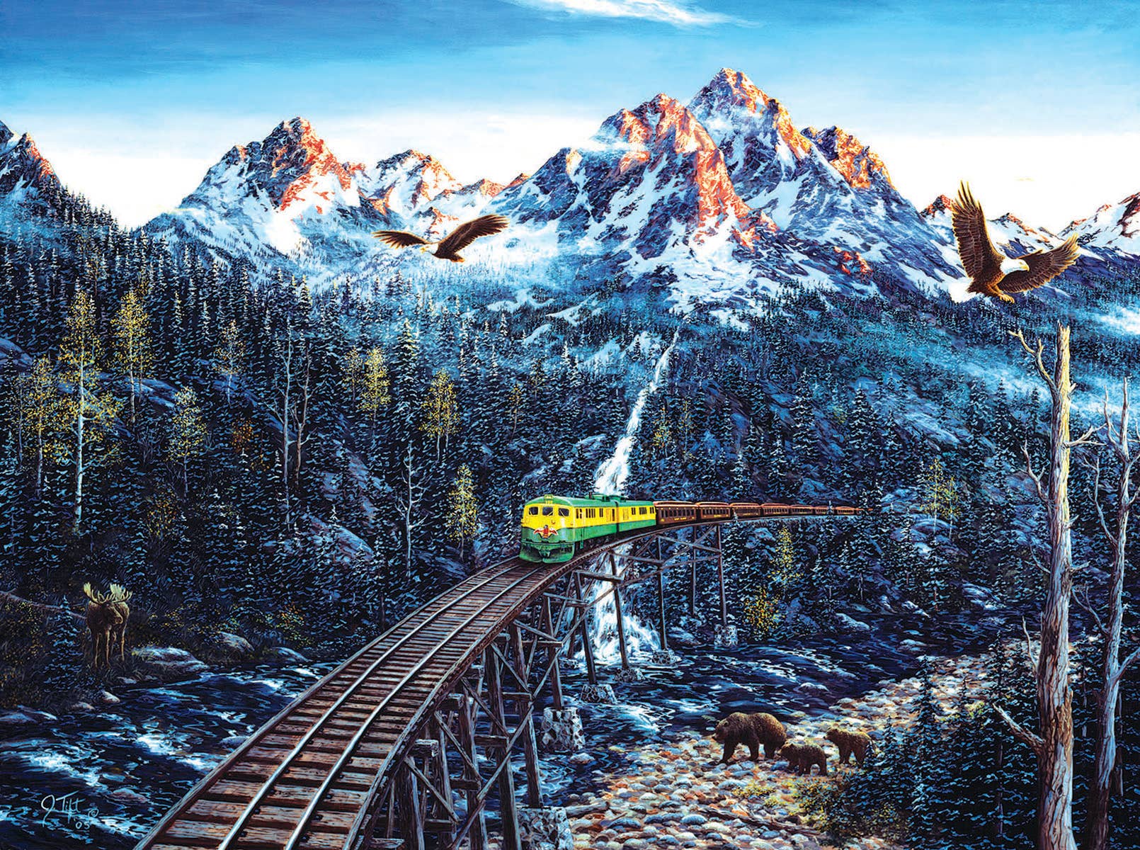 SunsOut - 0836 Train and Eagle 1000 pc Puzzle