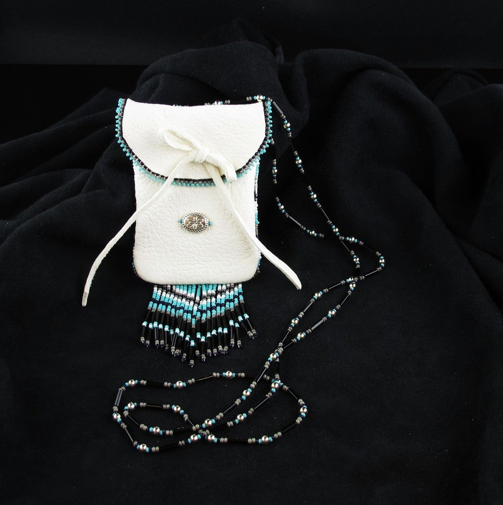 Turquoise Beaded Pouch