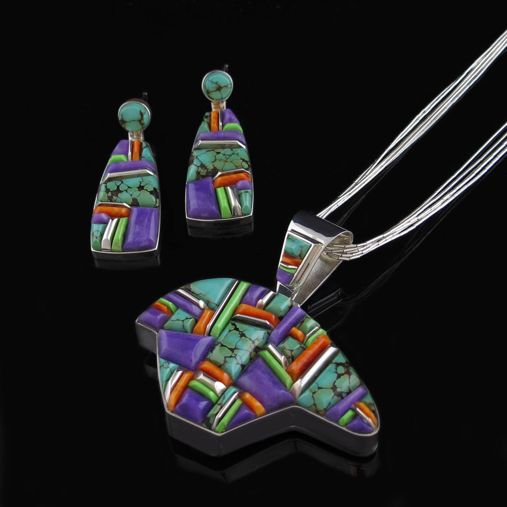 Reversible Bear Pendant Earring Set