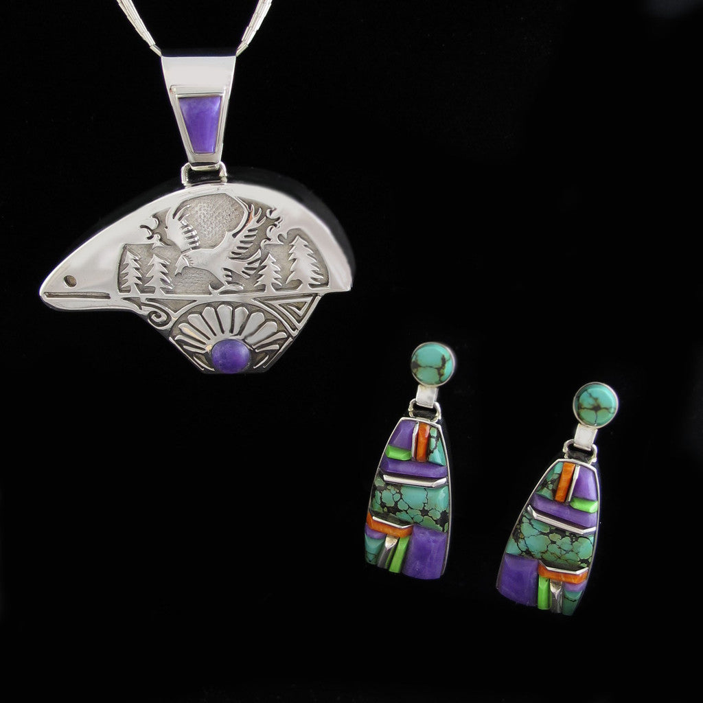 Reversible Bear Pendant Earring Set