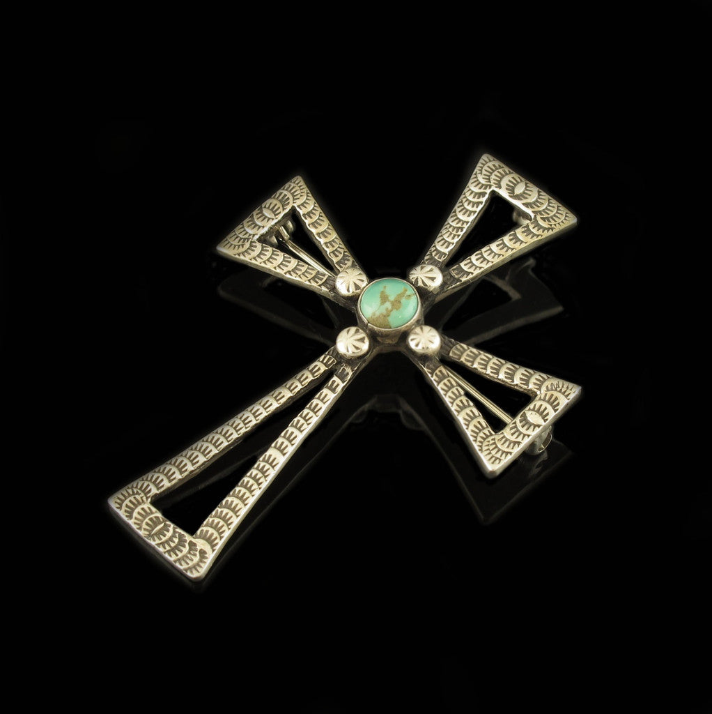 Turquoise Cross Pin Pendant