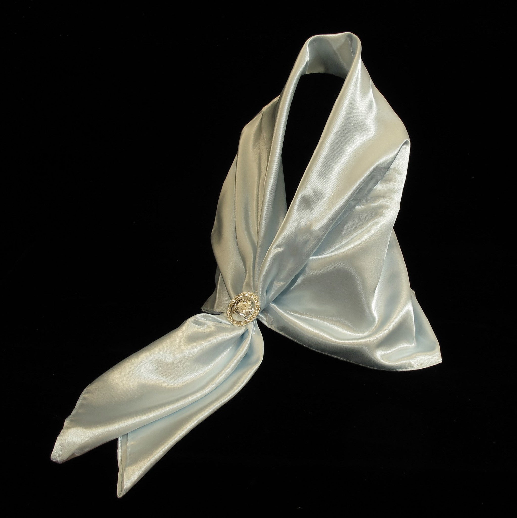 Rayon Satin Scarf Light Blue