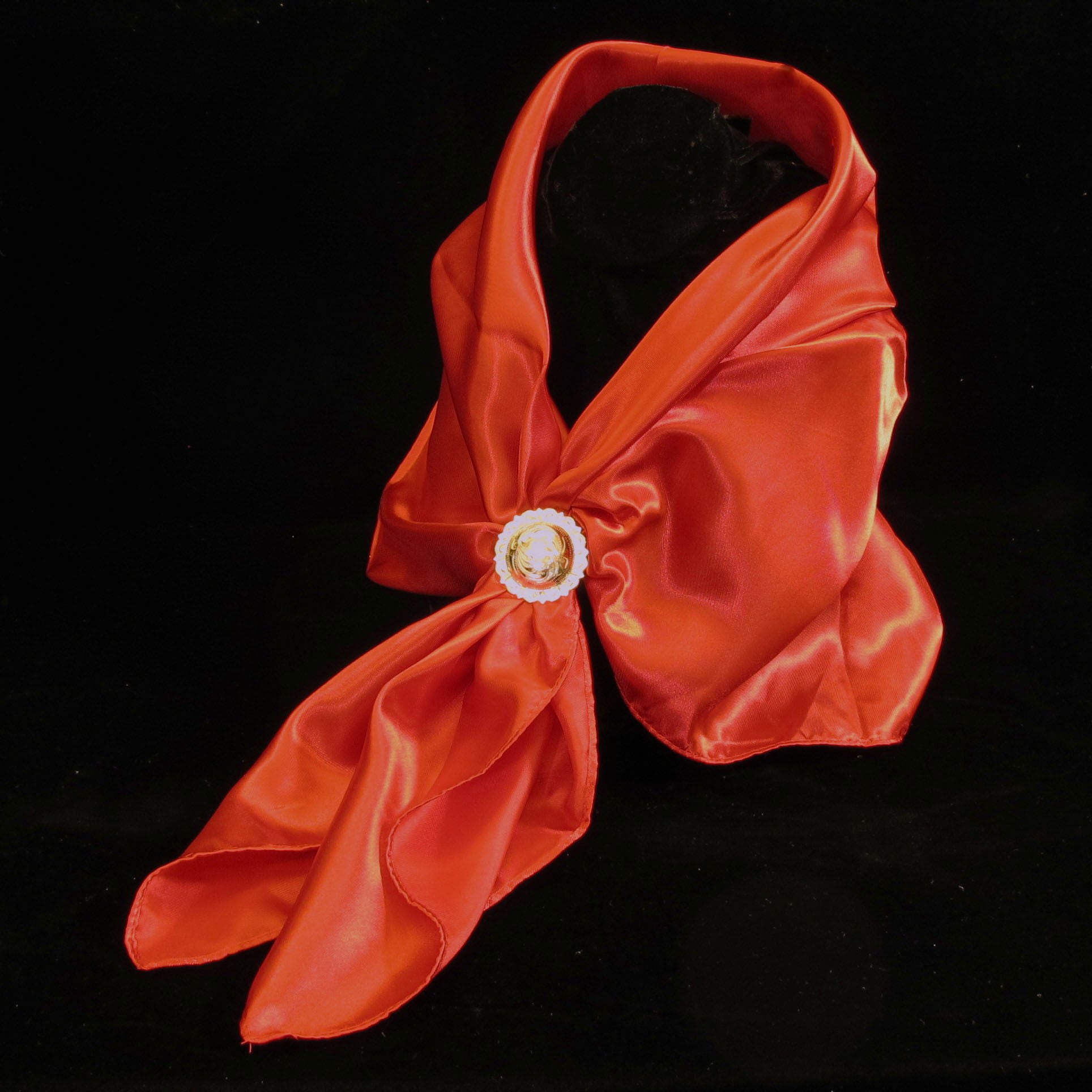 Rayon Satin Scarf Red