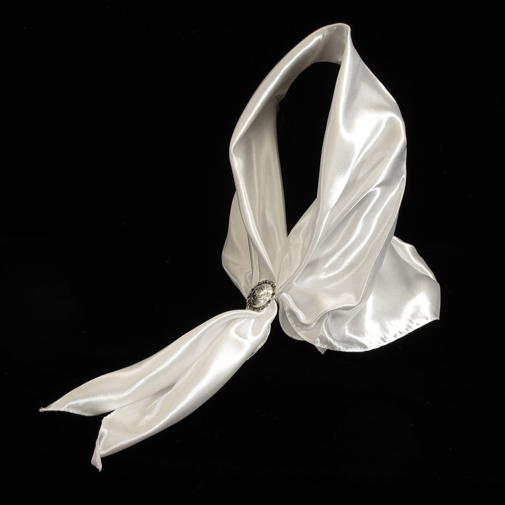 Rayon Satin Scarf White