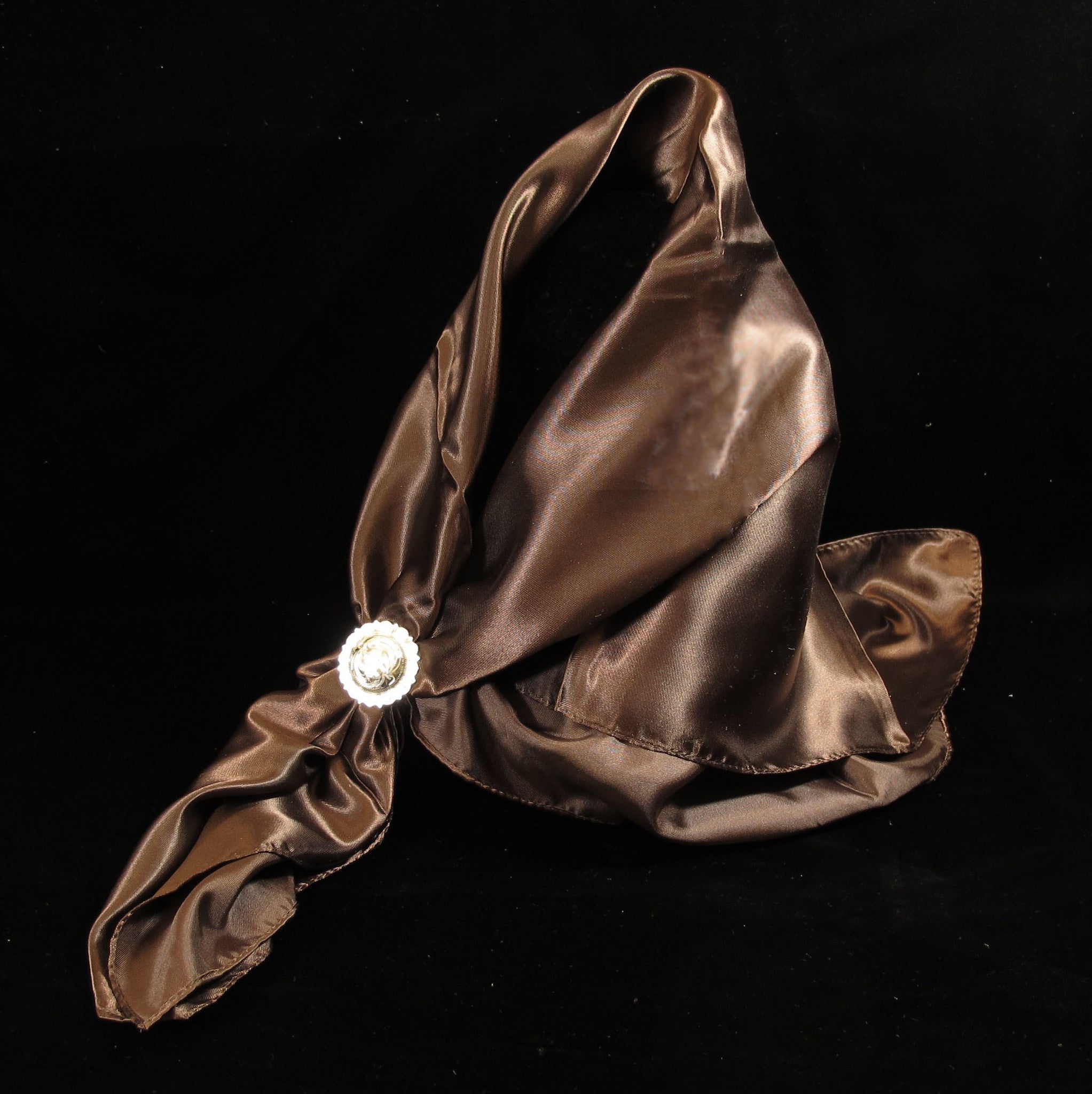 Rayon Satin Scarf Brown