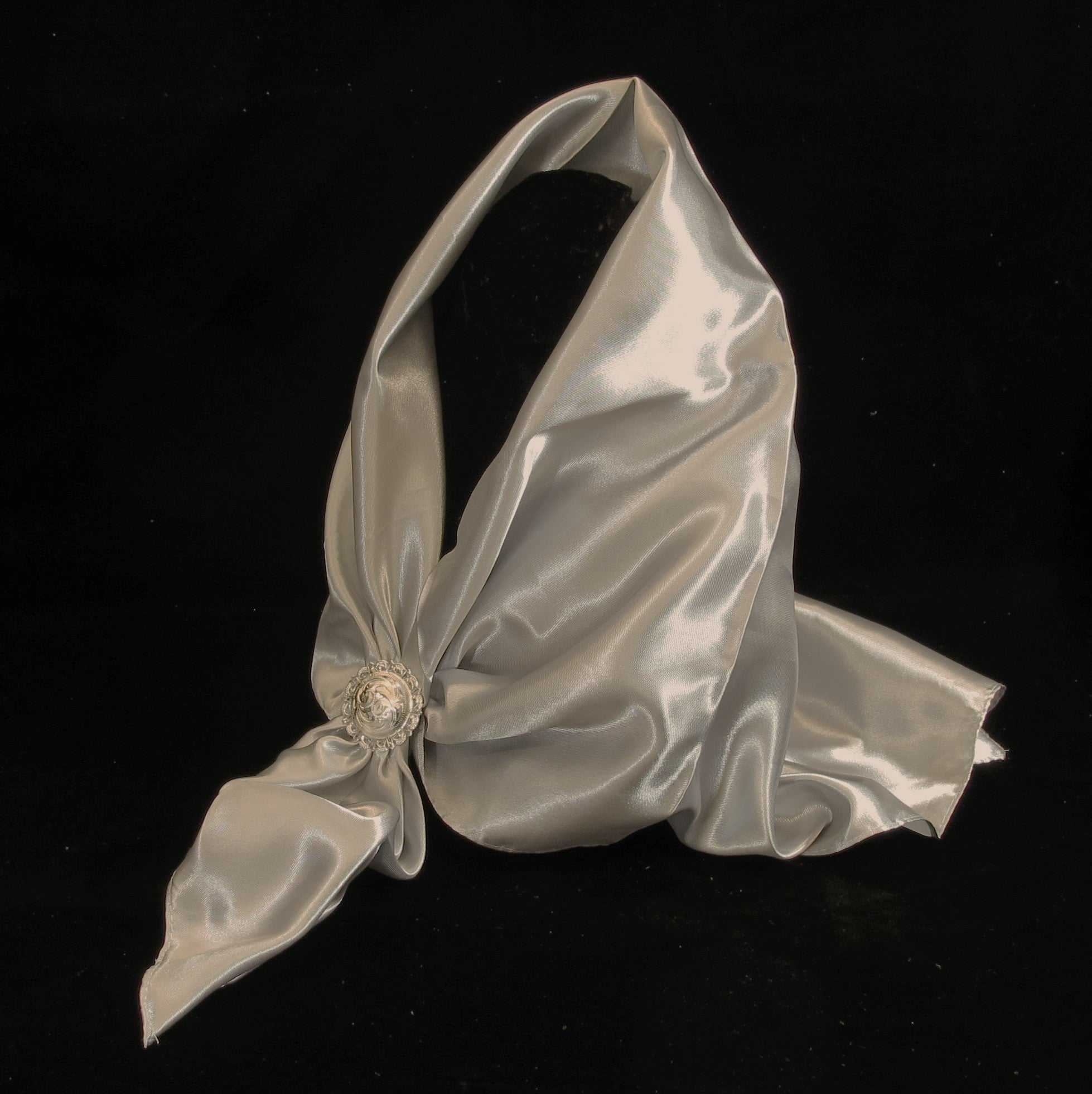Rayon Satin Scarf Grey