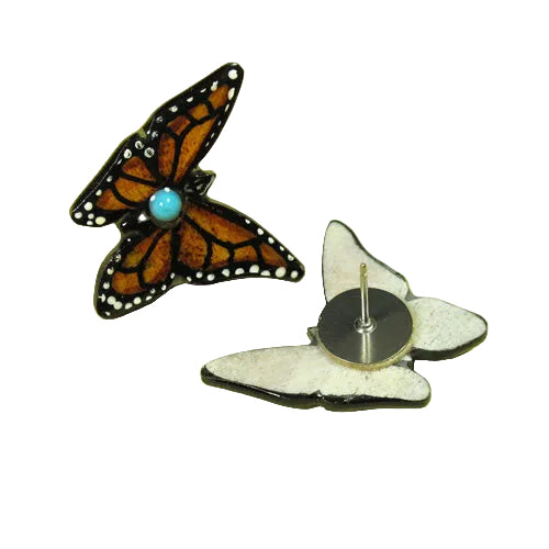 Antler Butterfly Earrings - Brown