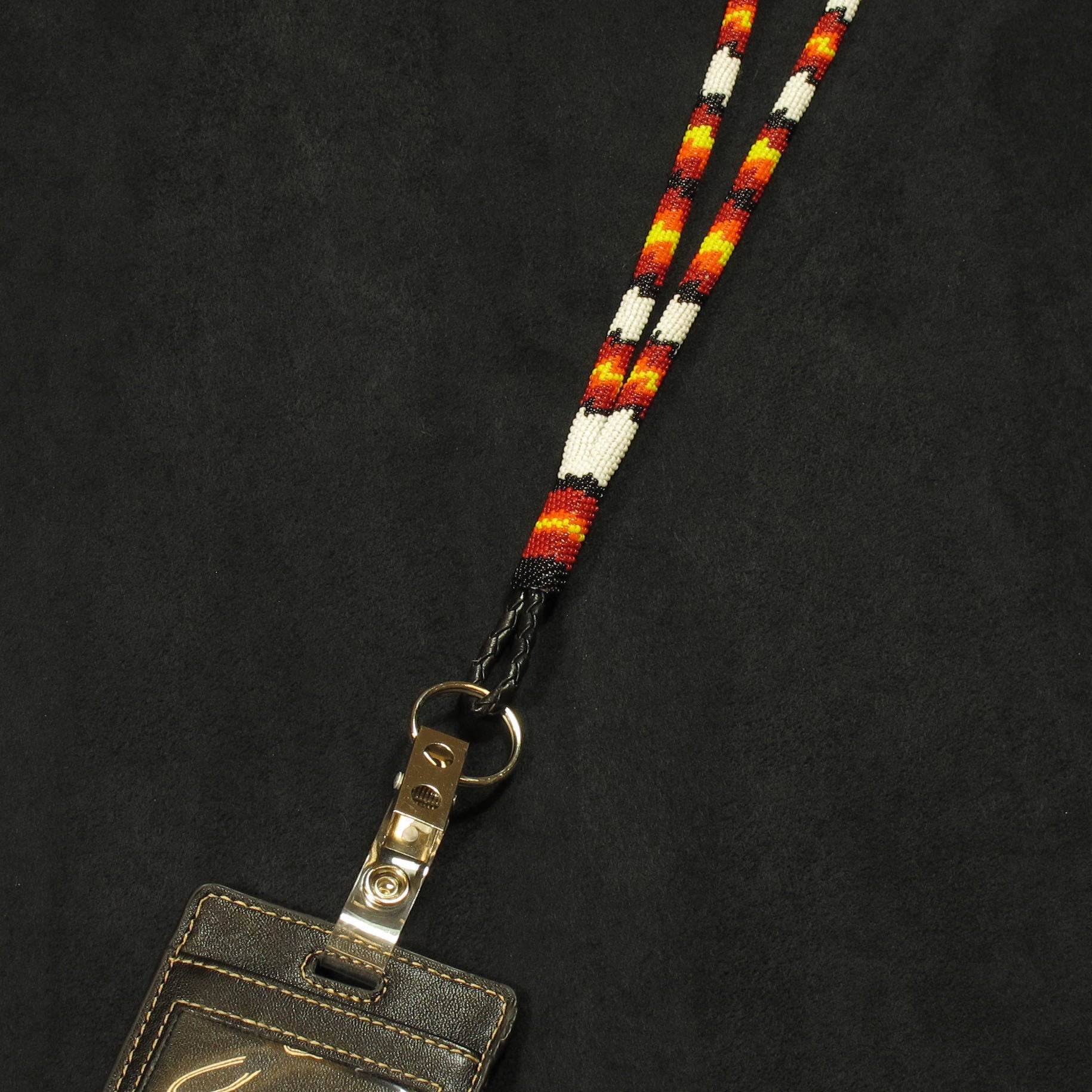 White Beaded Lanyard