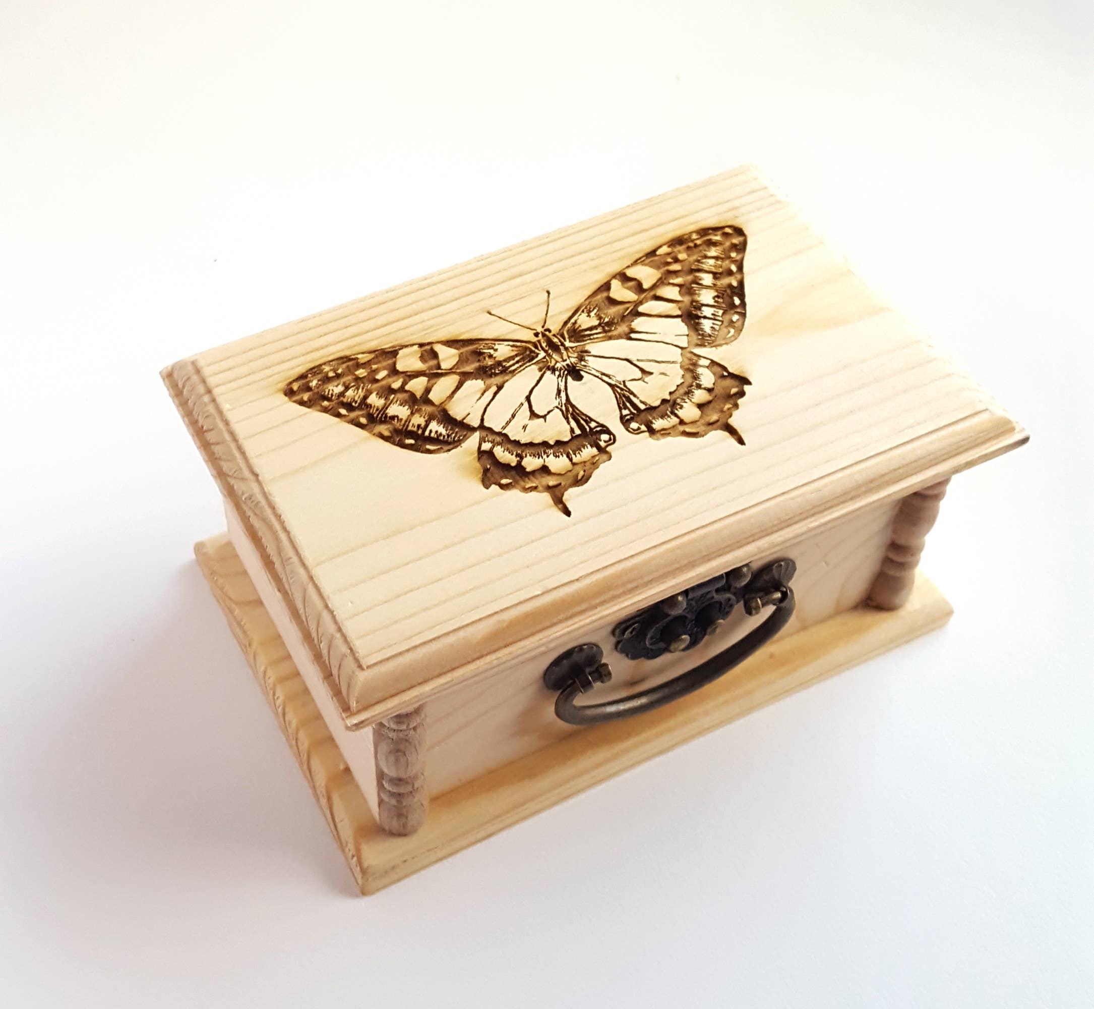 Swallowtail Butterfly Small Latched Wooden Box