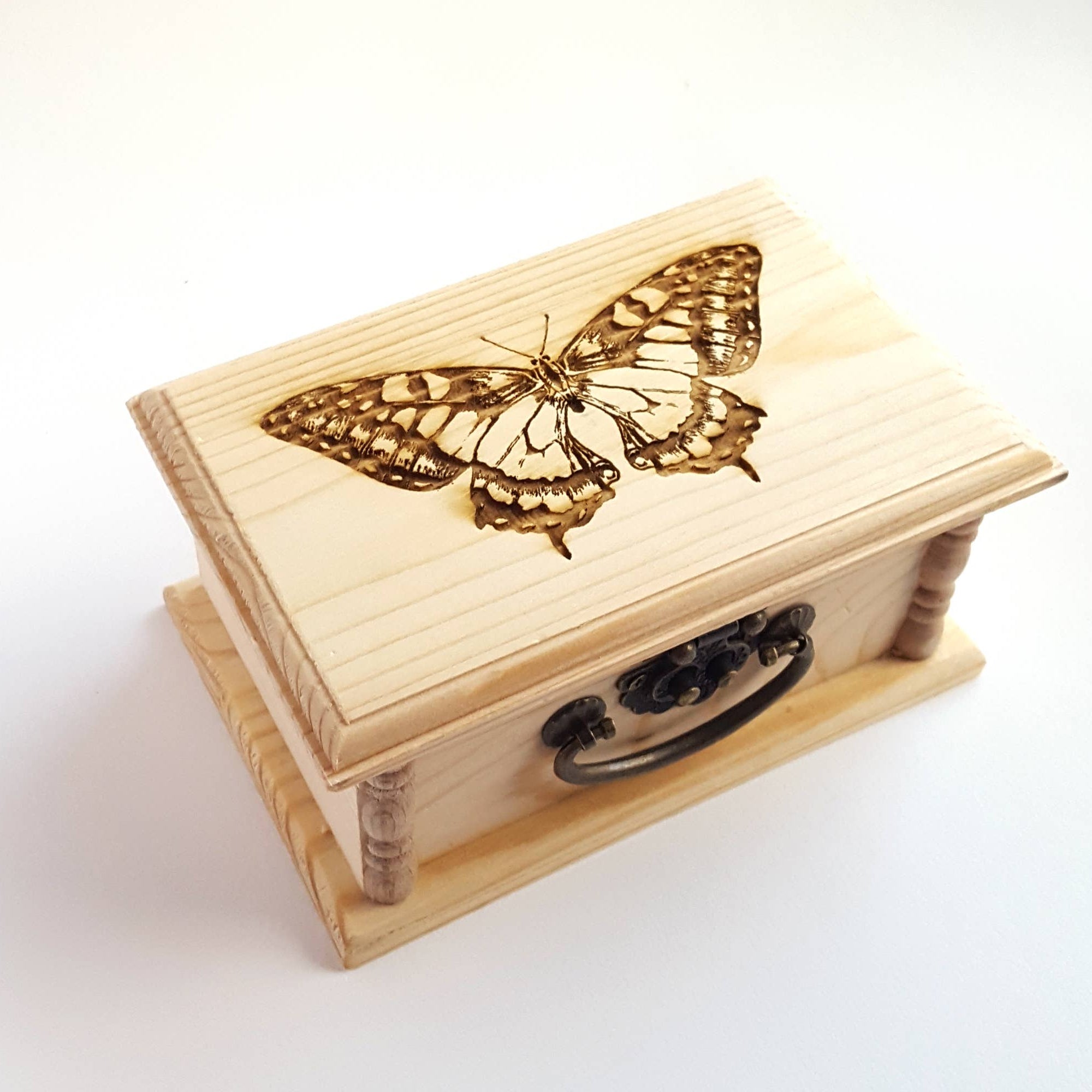 Swallowtail Butterfly Small Latched Wooden Box