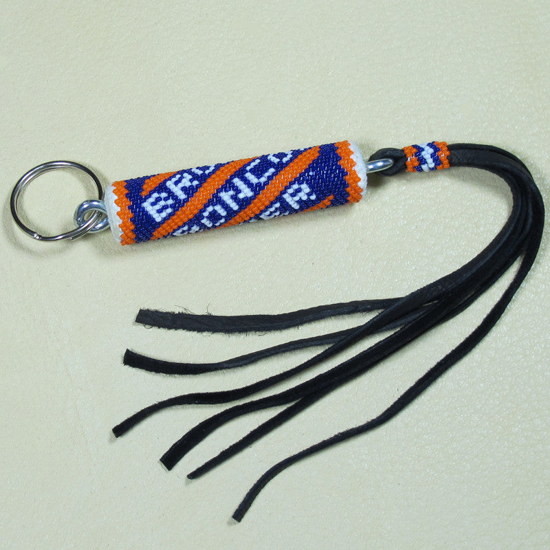 Broncos Beaded Keychain
