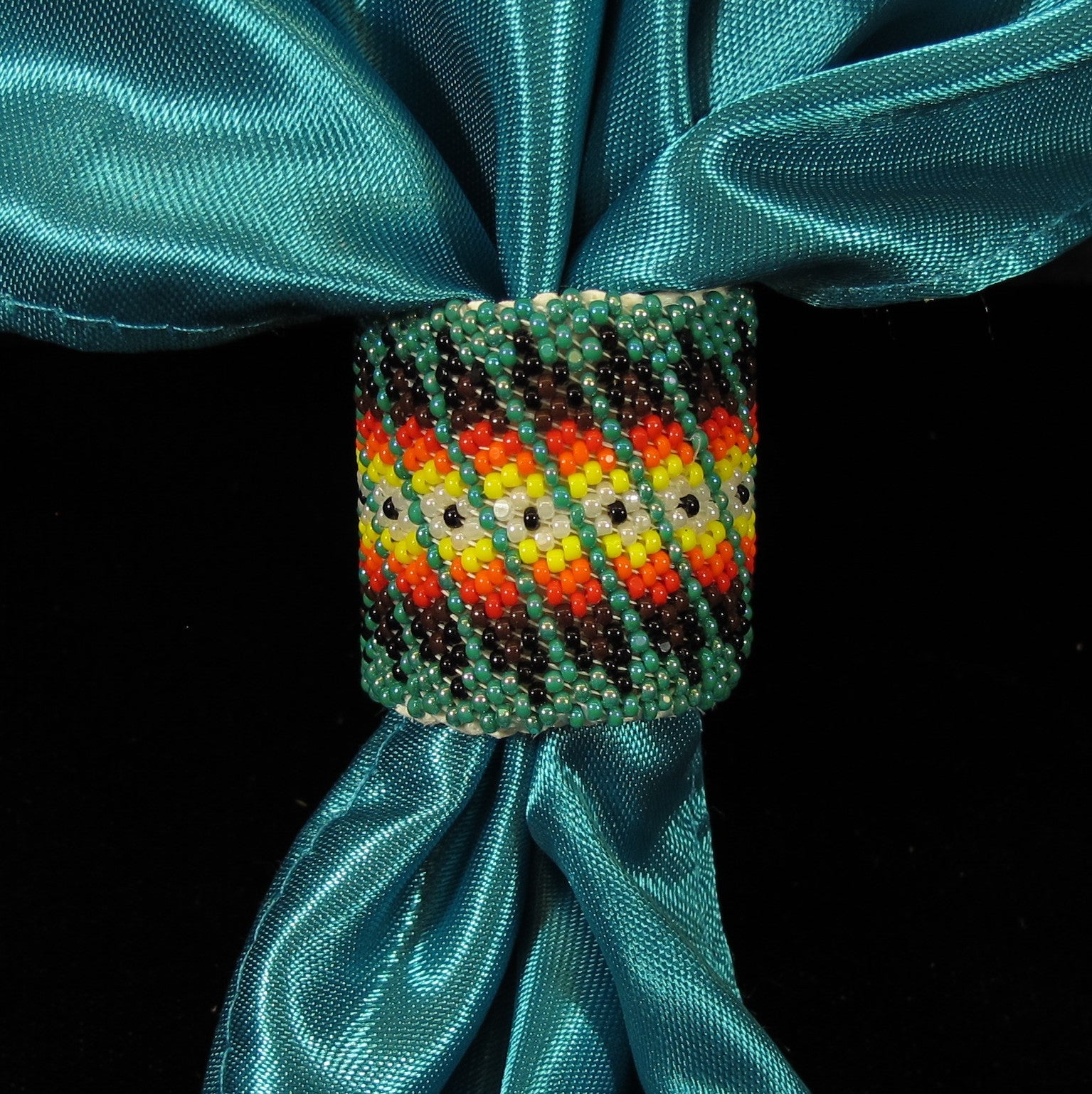 Teal Beaded Scarf Slide/Holder