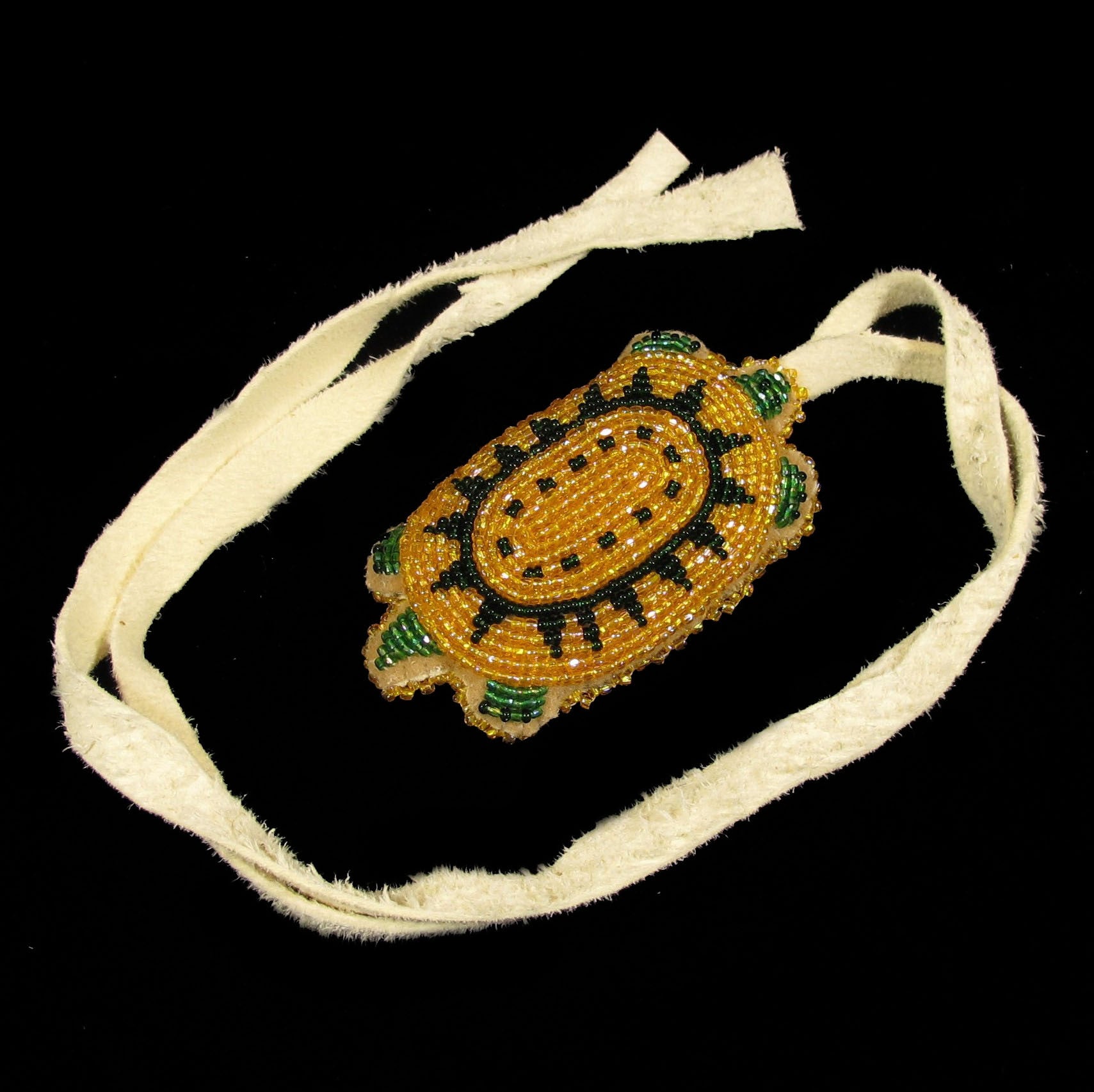 Opaque Gold Beaded Turtle