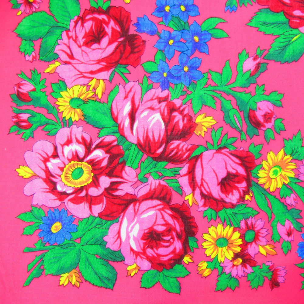 Rose Scarf - Pink (60"x60")