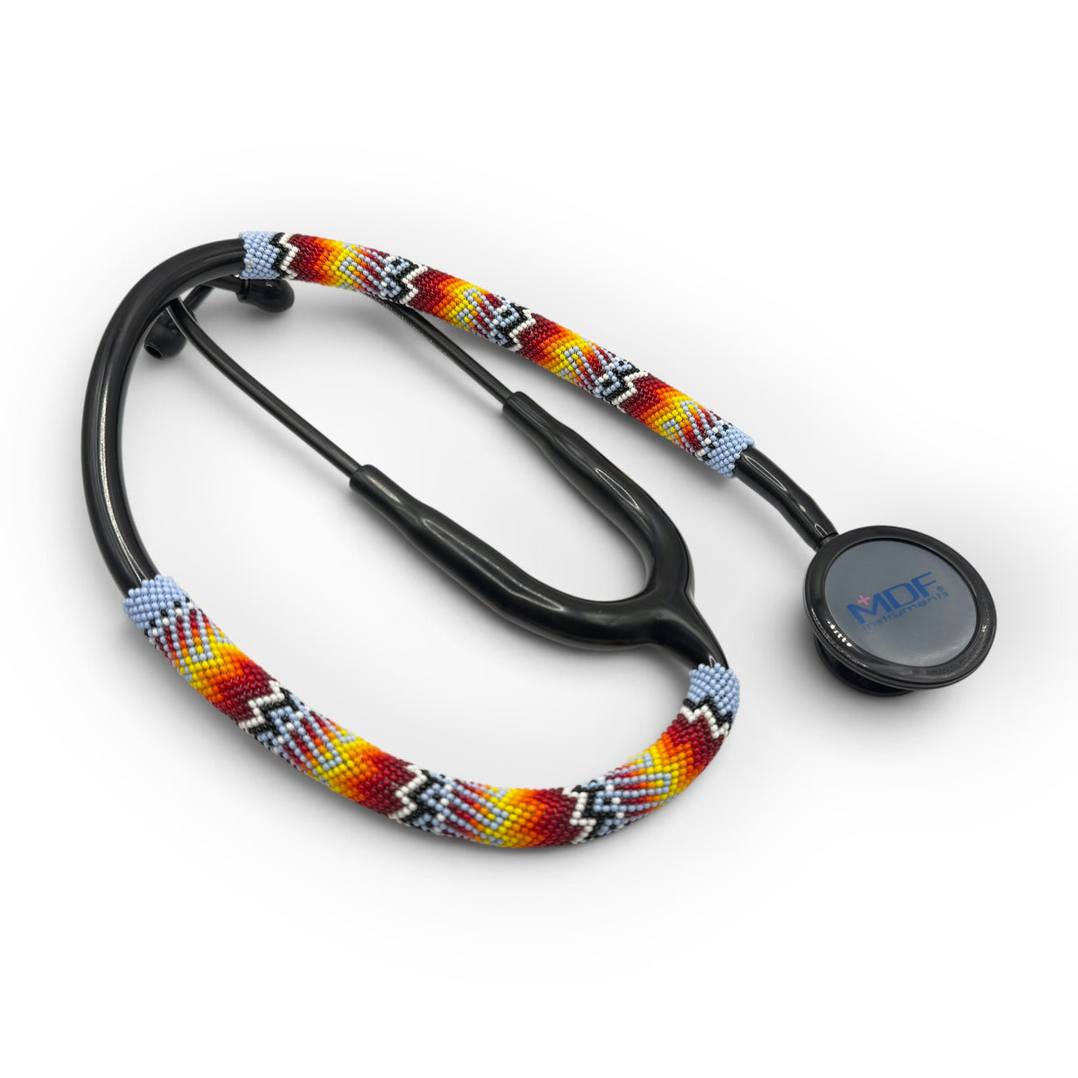 Native American Beaded MDF Stethoscope – Light Blue – Navajo Made