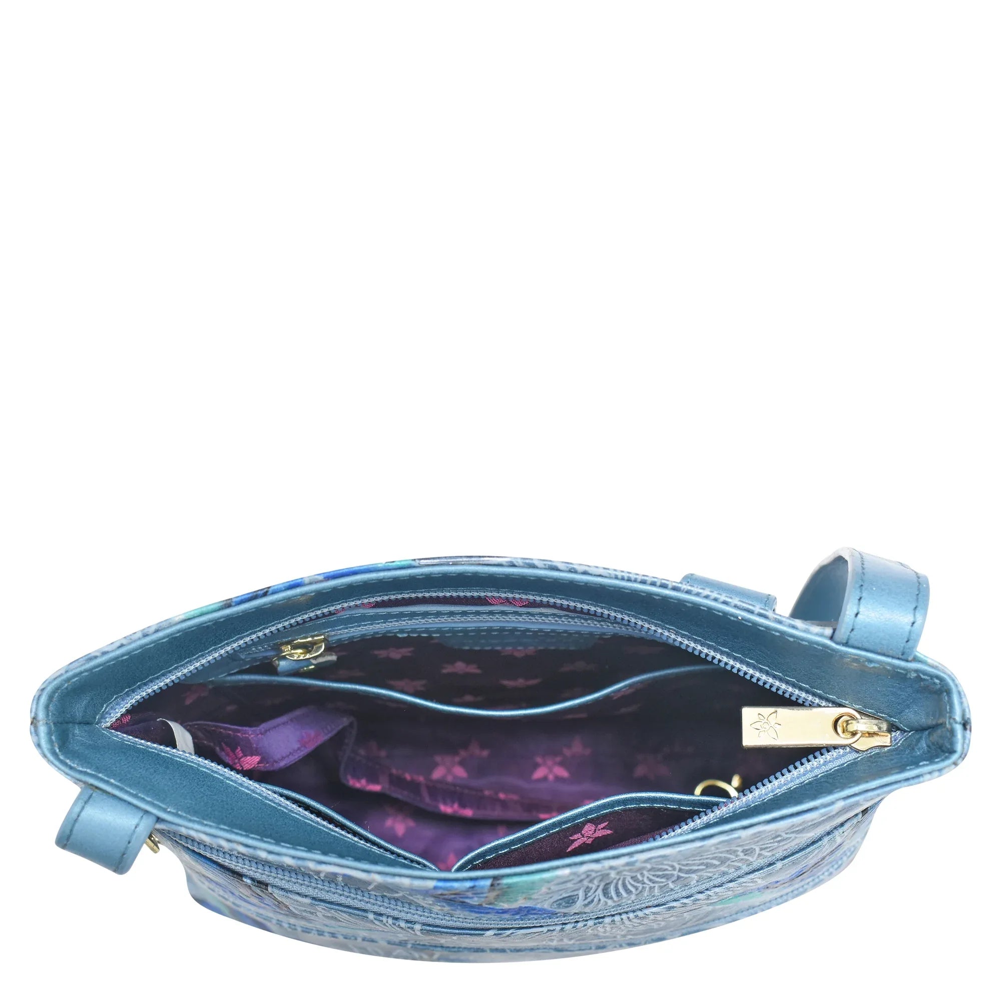 Medium Crossbody Bag with Zip – Hummingbird Blue