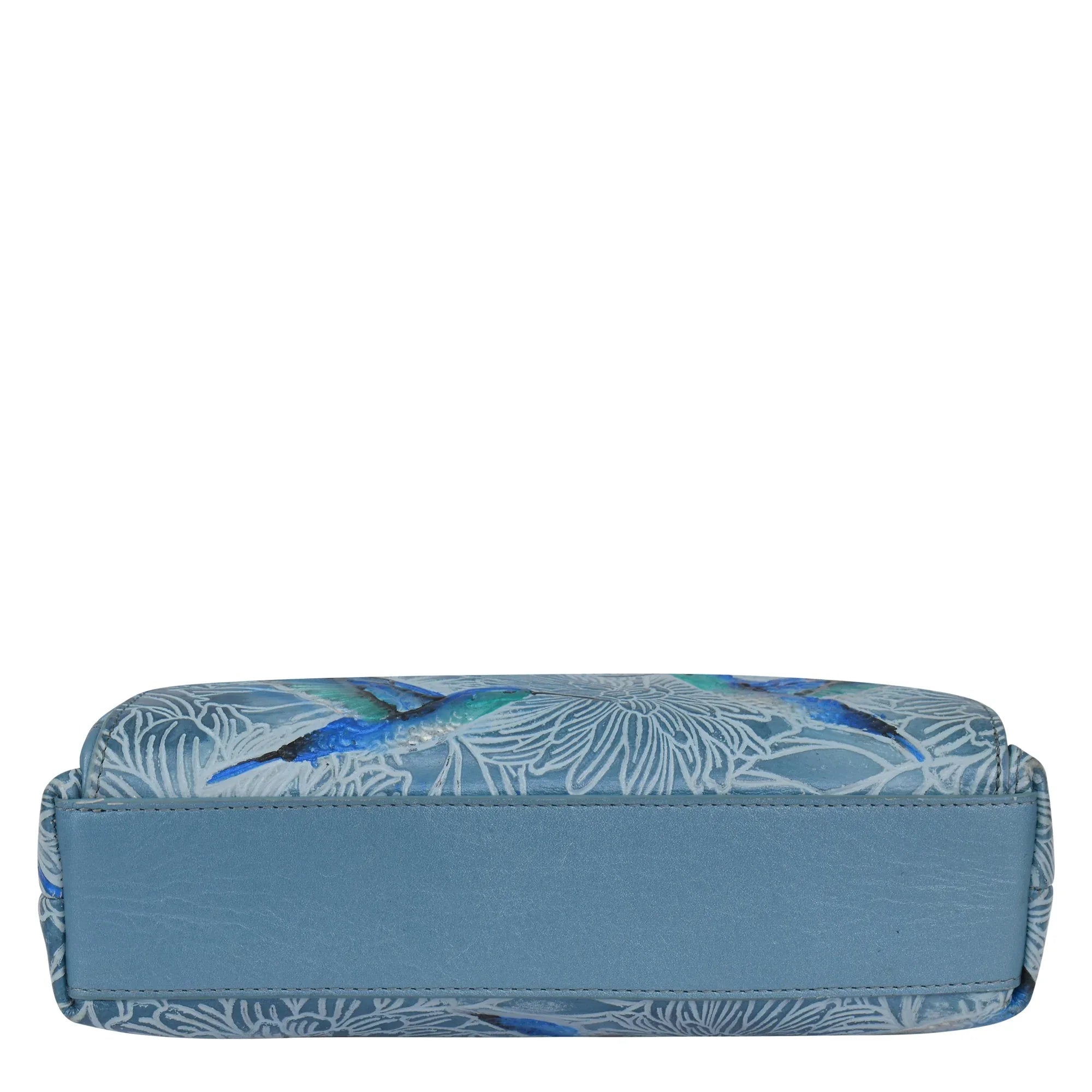 Crossbody Bag with Front Zip Organizer – Hummingbird Blue