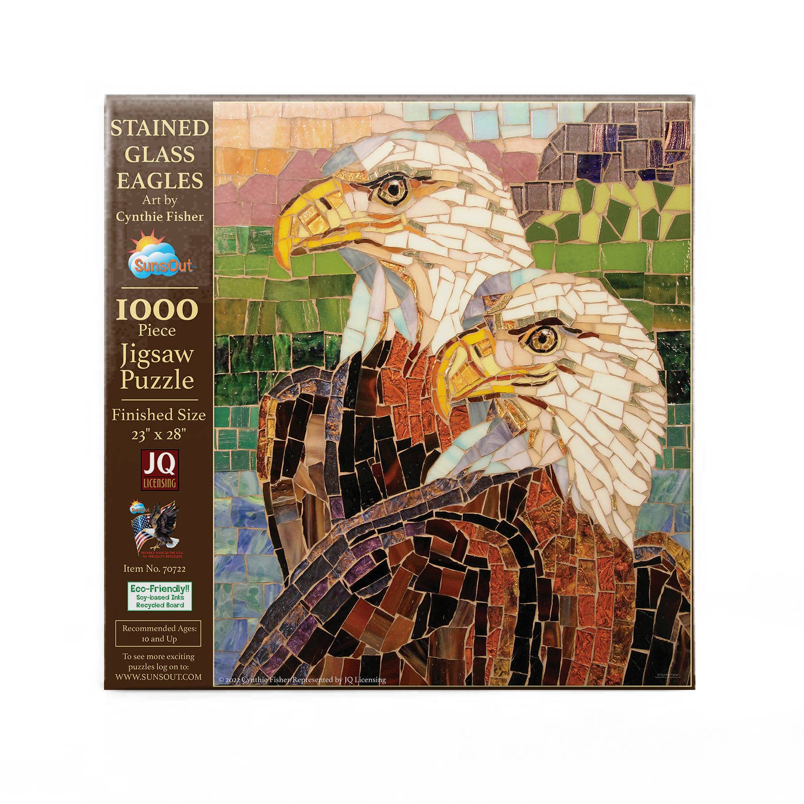 SunsOut - 0394 Stained Glass Eagles  1000 pc Puzzle: 23x28