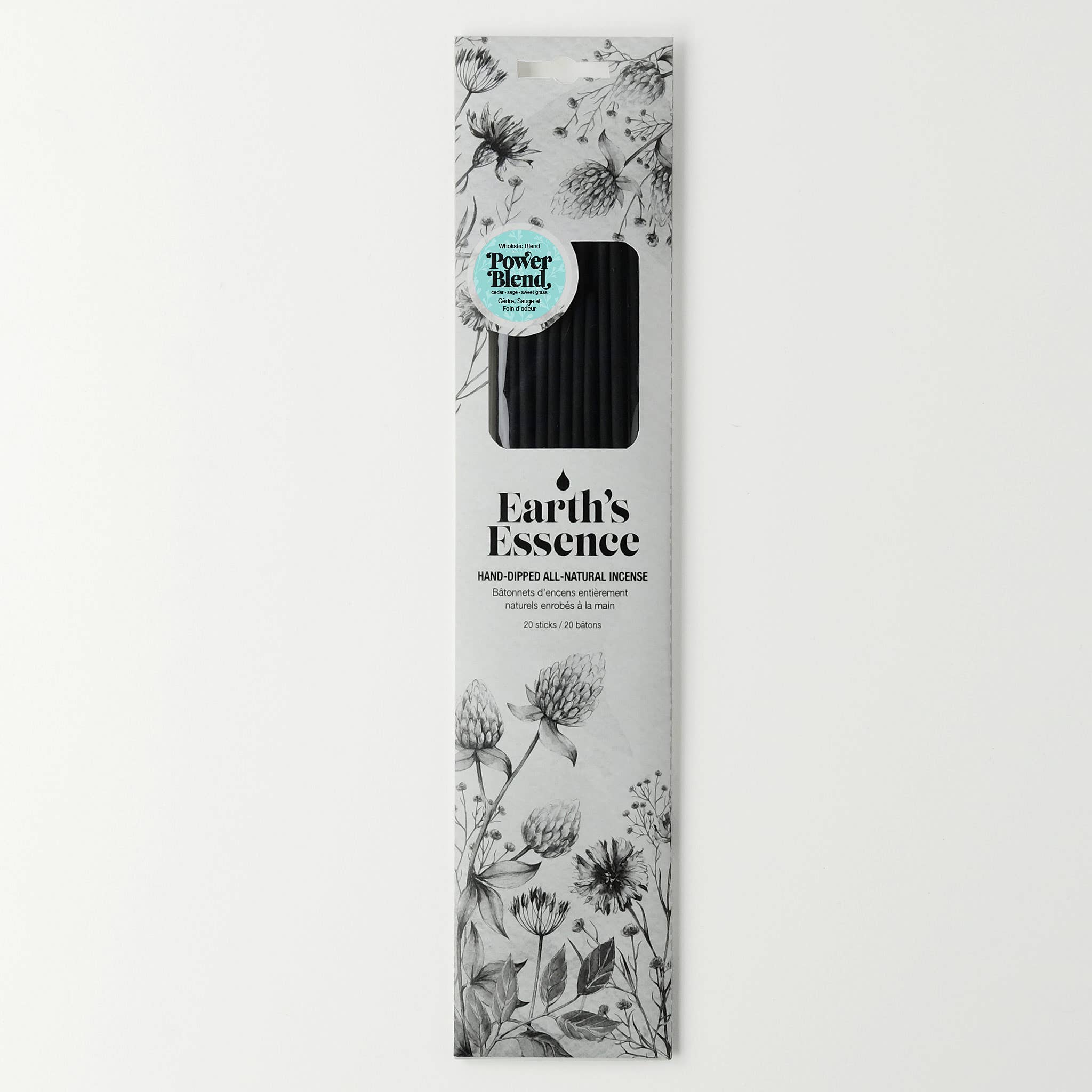Earth’s Essence Incense – Power Blend | Cedar, Sage & Sweetgrass | 20 Sticks