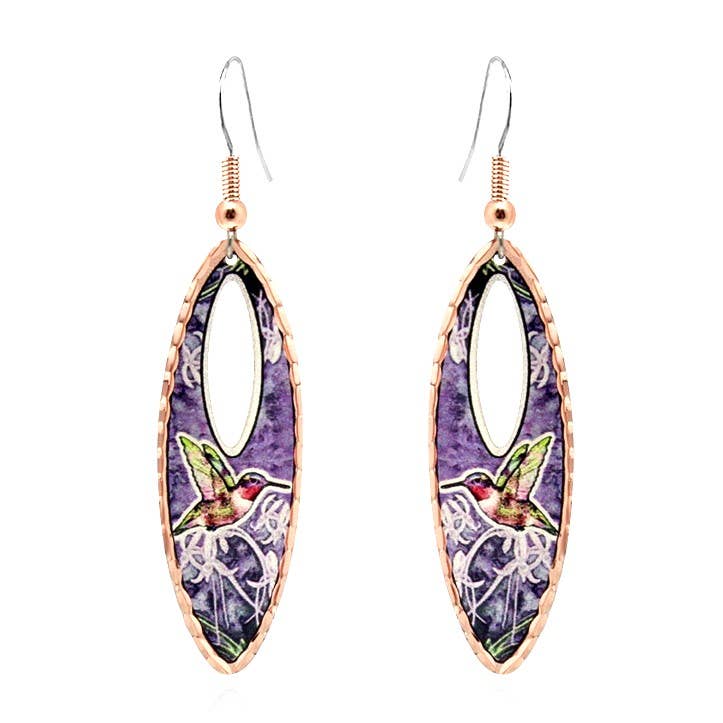 Teardrop Unique Hummingbird Earrings