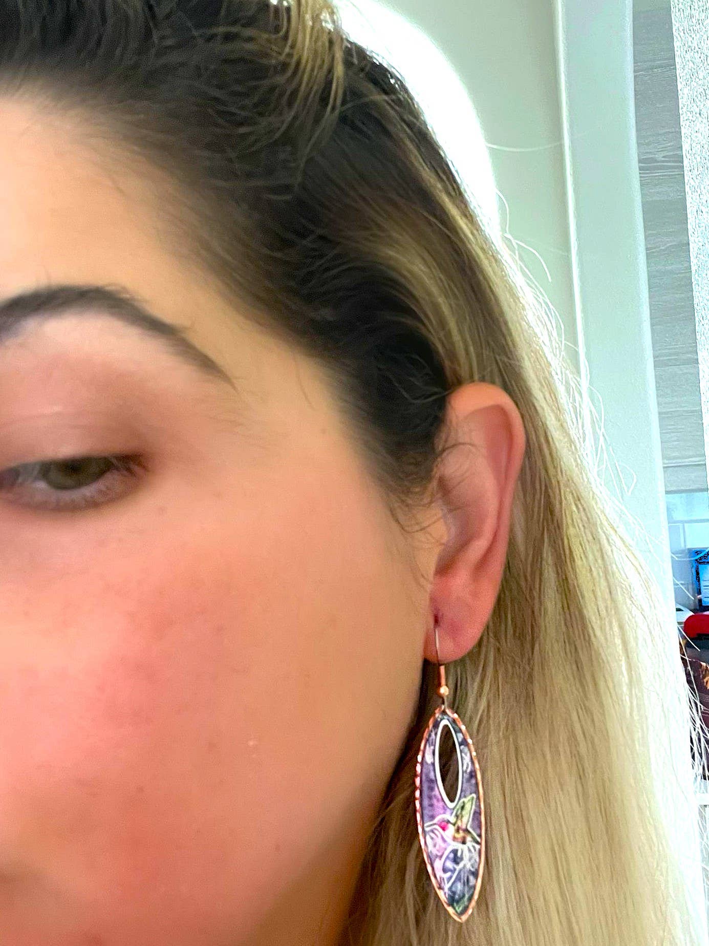 Teardrop Unique Hummingbird Earrings